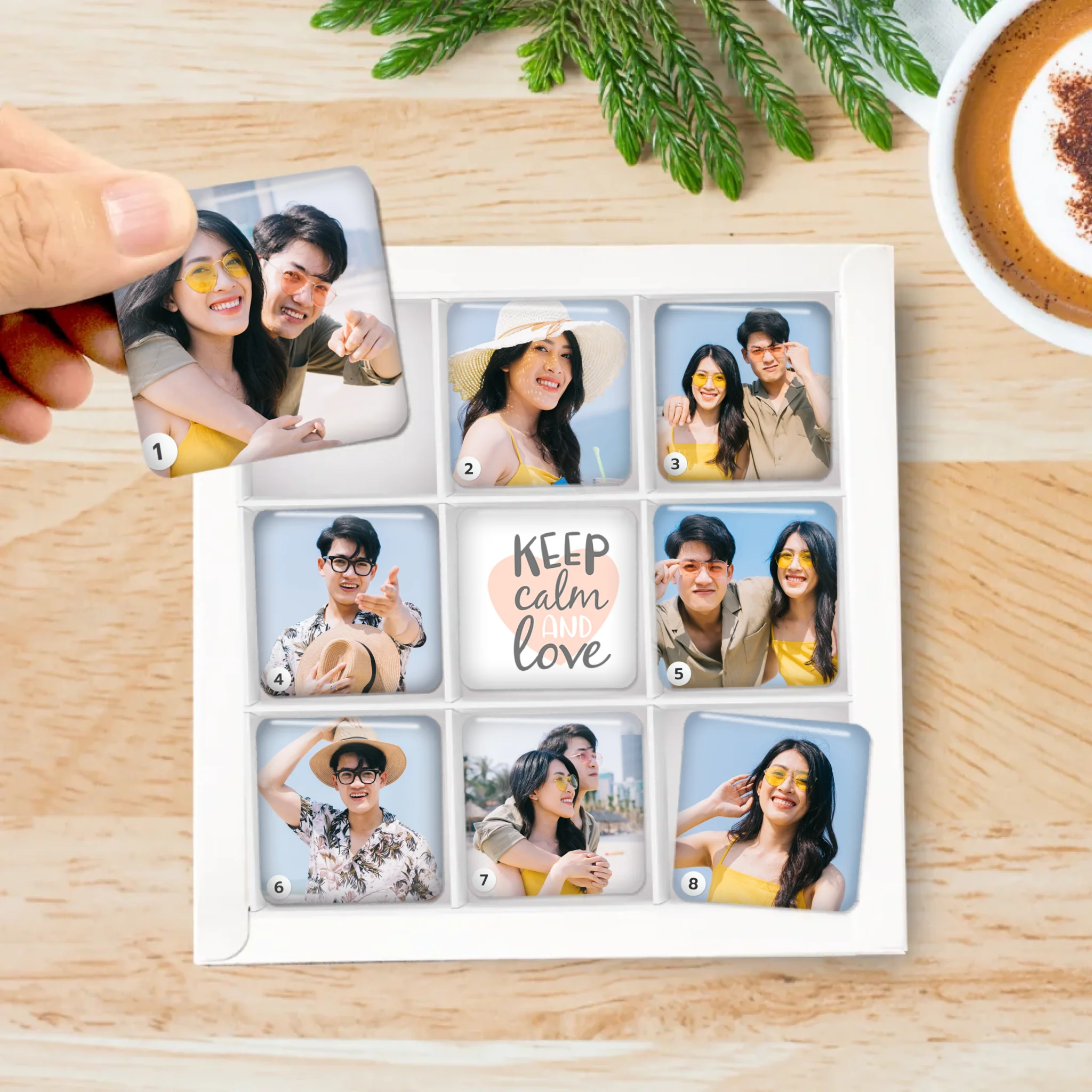 รูปภาพ แม่เหล็กติดตู้เย็น วางในกล่องของขวัญ 9ชิ้น