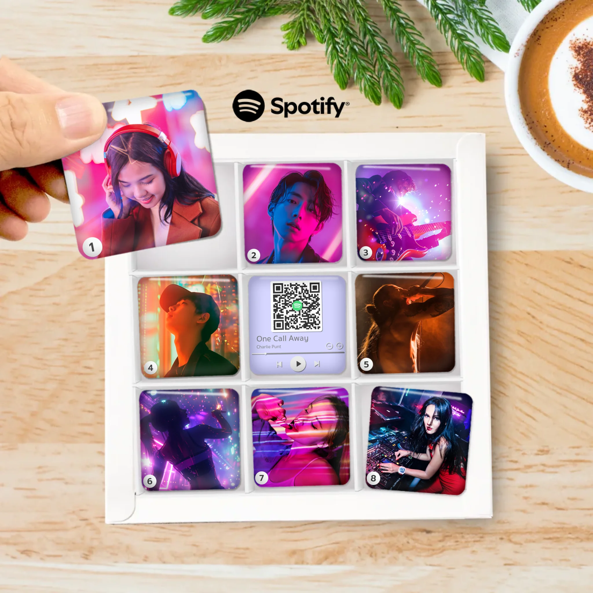 รูปภาพ แม่เหล็กติดตู้เย็น วางในกล่องของขวัญ 9ชิ้น