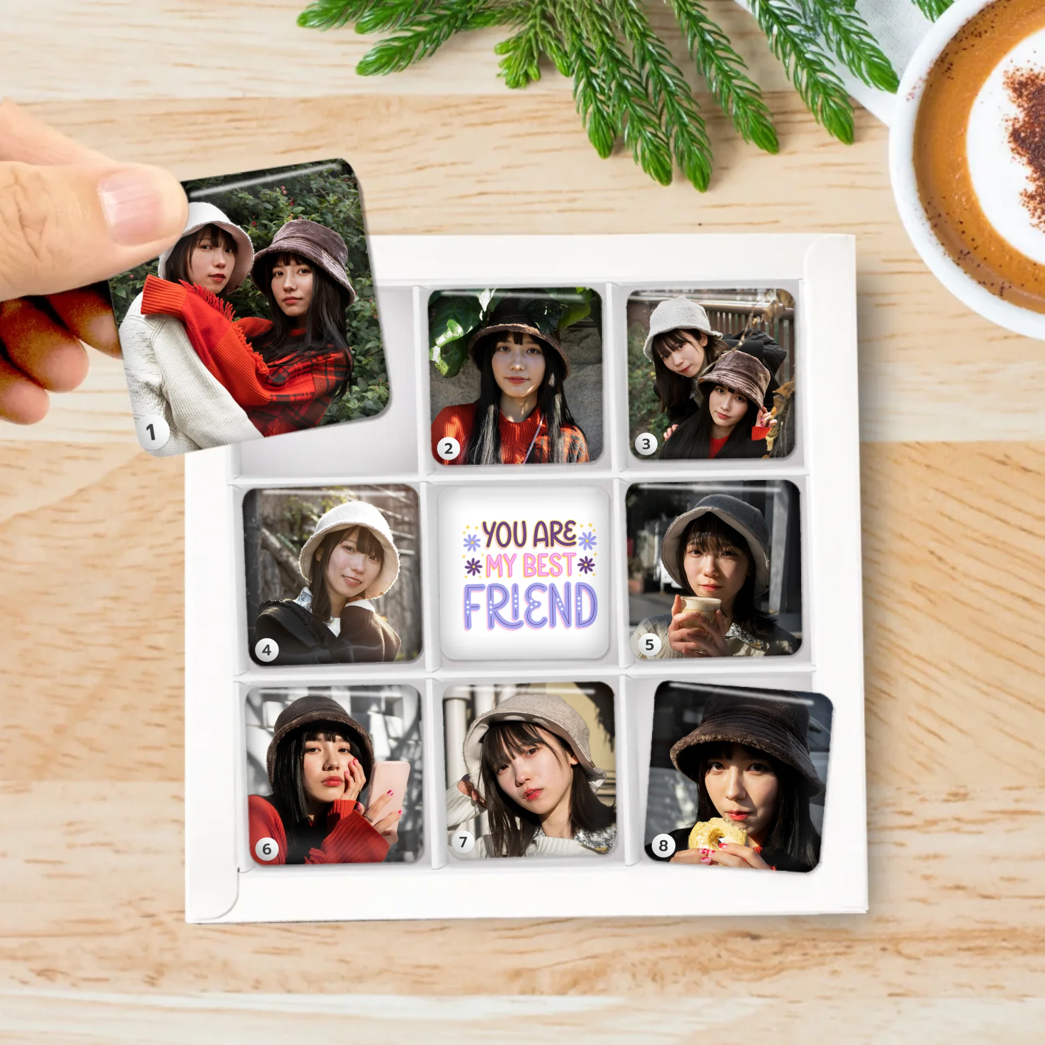 รูปภาพ แม่เหล็กติดตู้เย็น วางในกล่องของขวัญ 9ชิ้น