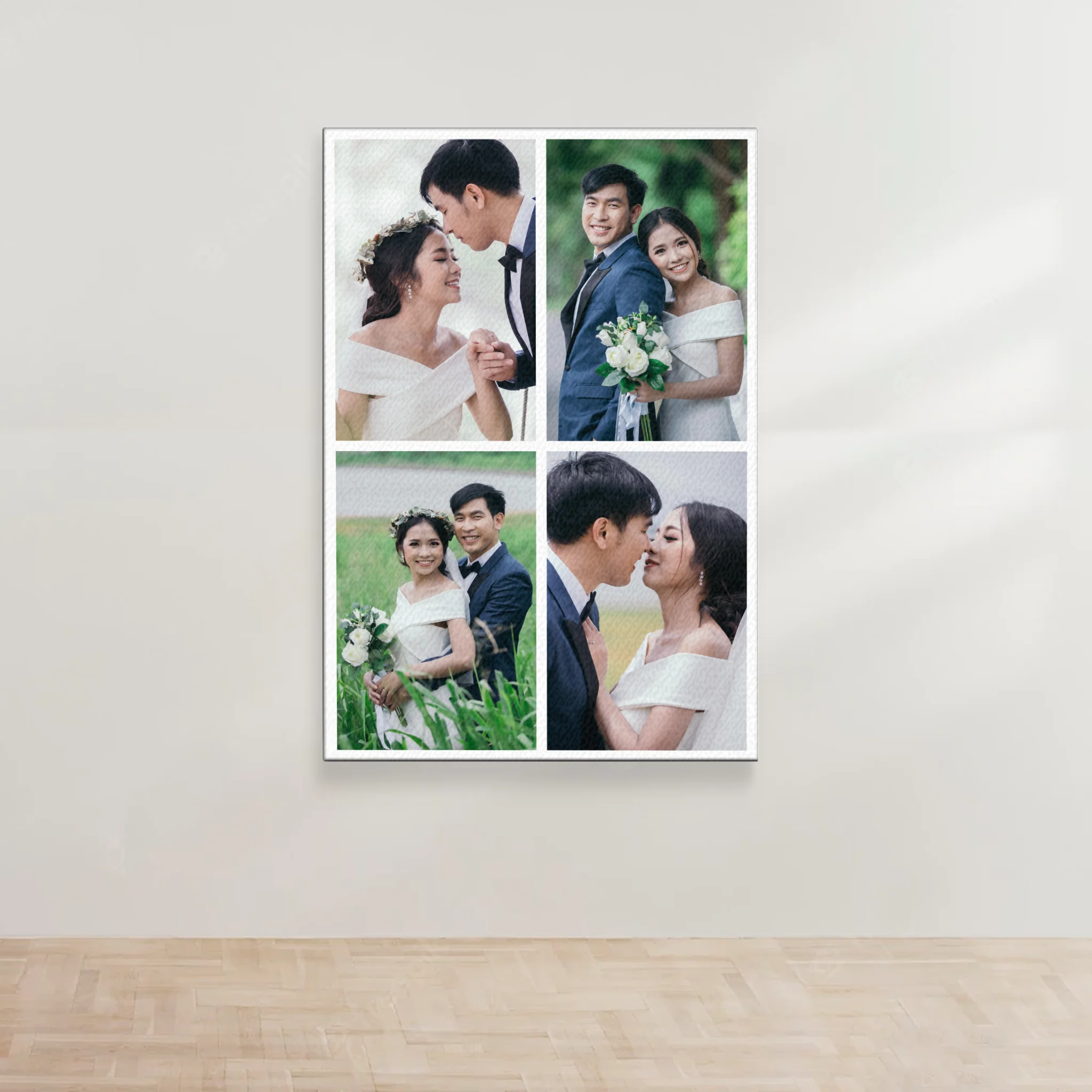 ภาพพิมพ์แคนวาส แขวนอยู่บนผนังสีขาว