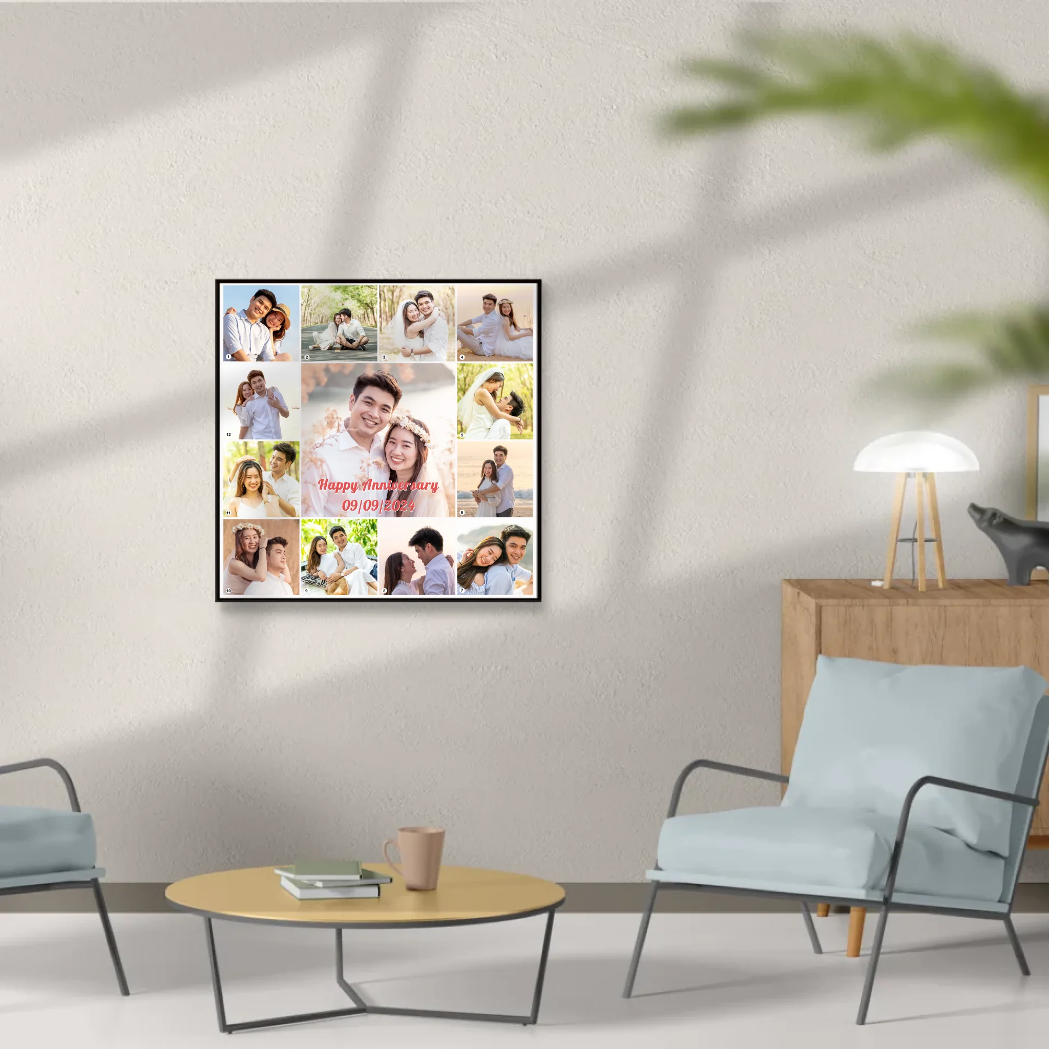 กรอบลอยแขวนบนพนังในบ้าน