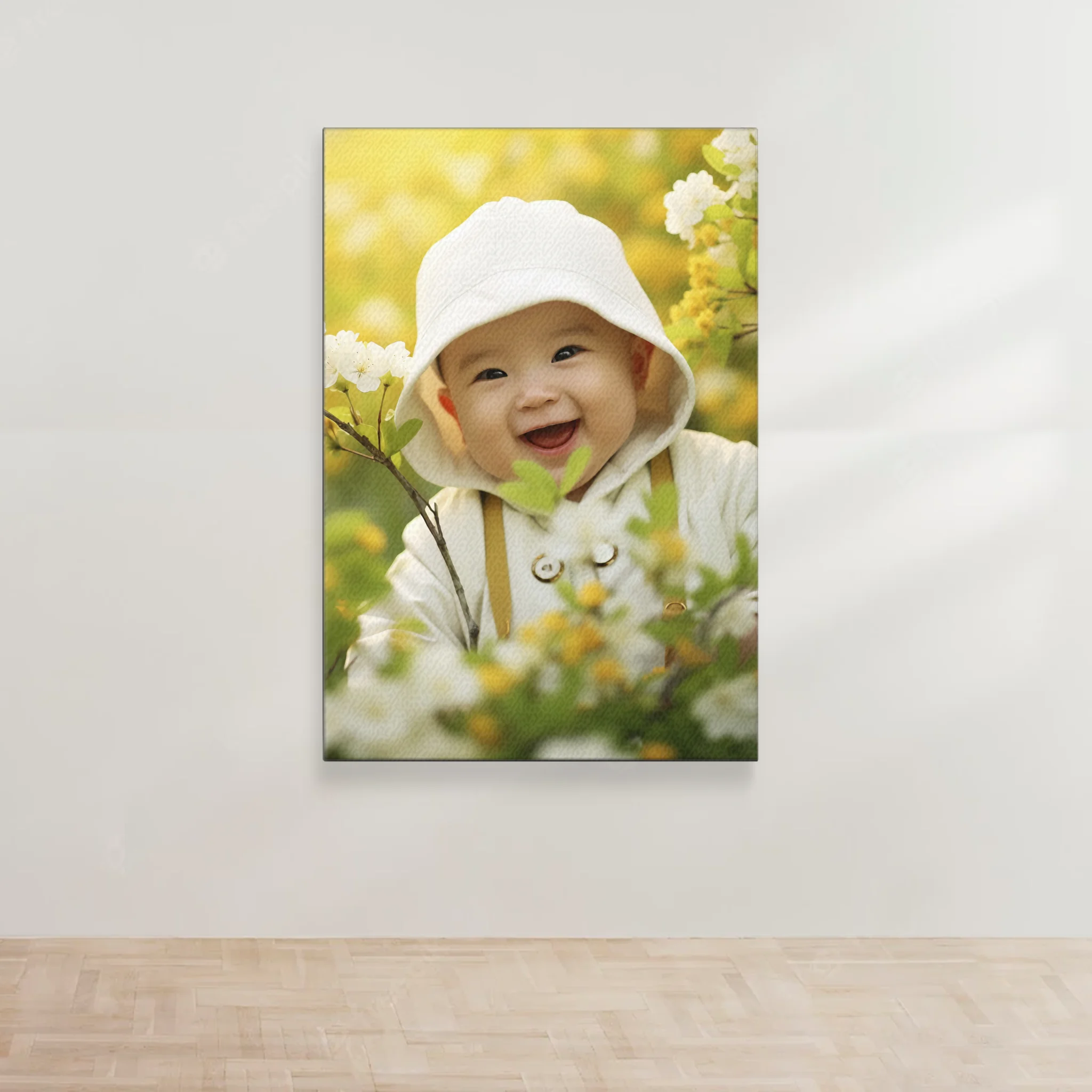 ภาพพิมพ์แคนวาส แขวนอยู่บนผนังสีขาว