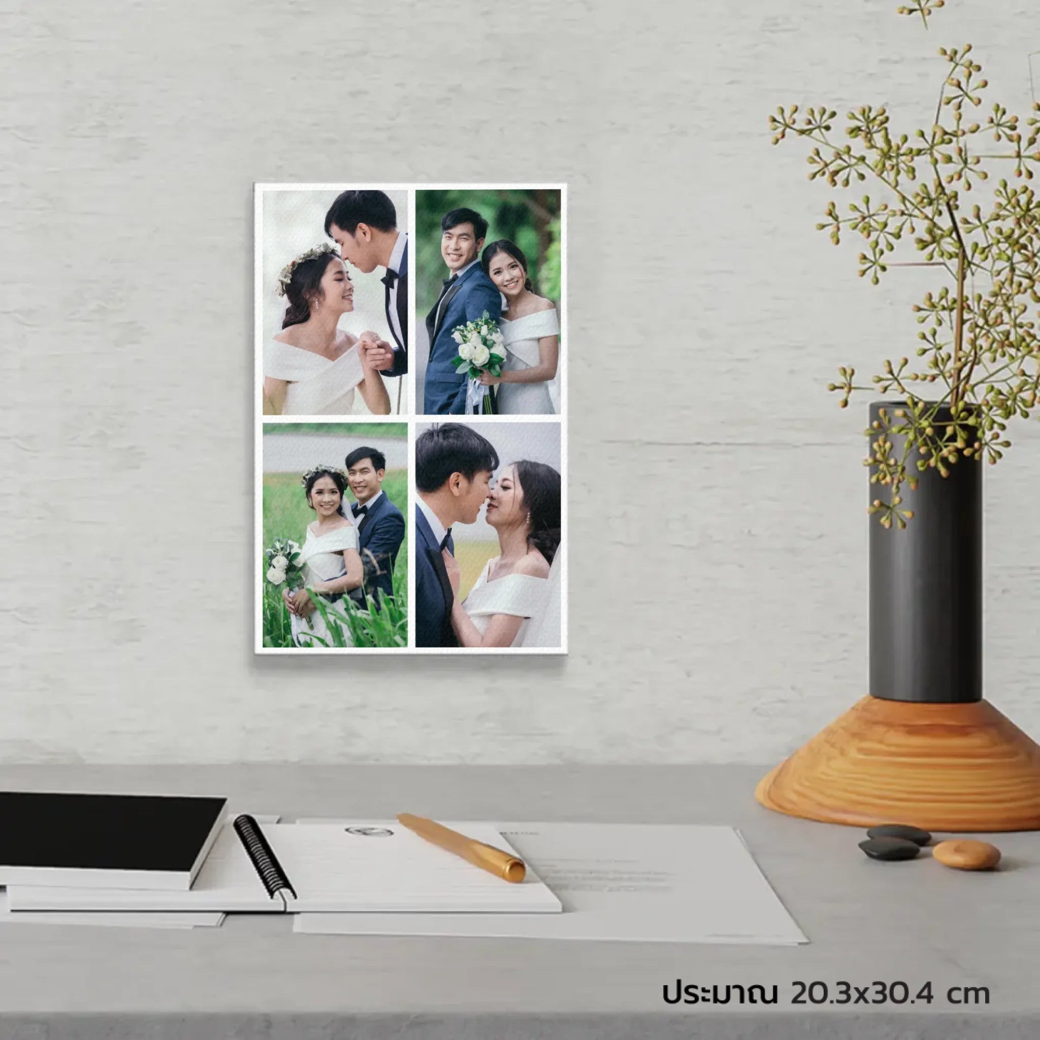 ภาพพิมพ์แคนวาส แขวนอยู่บนโตีะทำงาน