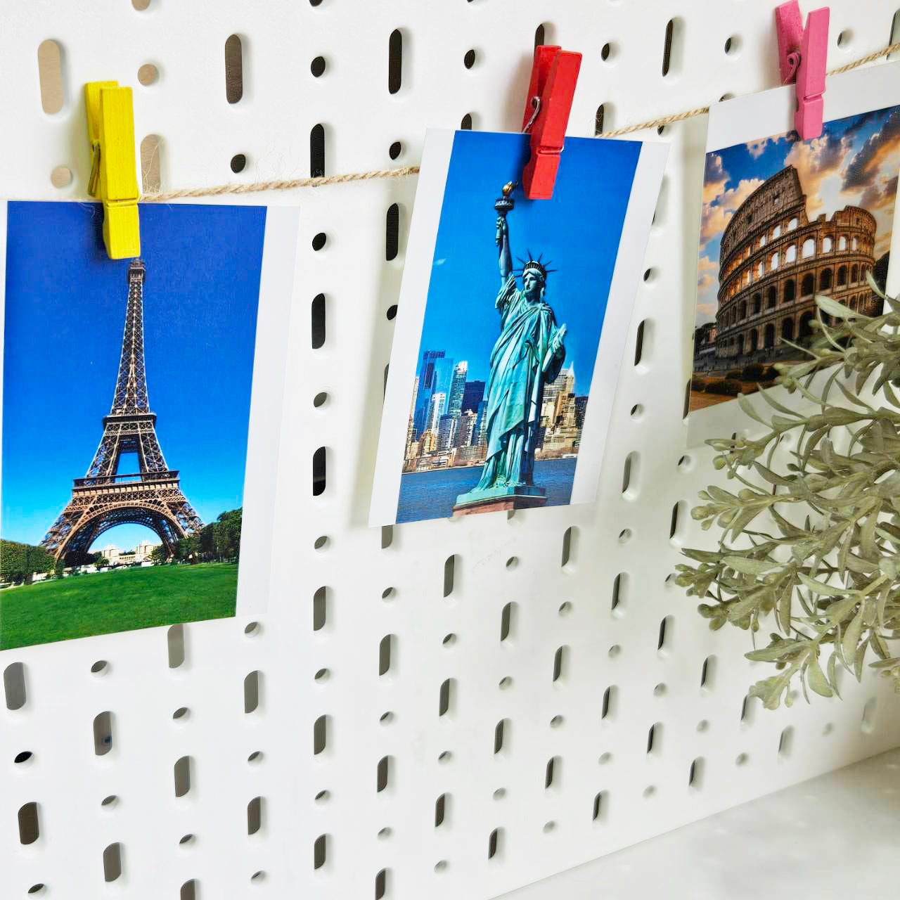 ไม้หนีบคละสี 50 ตัว + แถมฟรี! เชือกปอยาว 5 เมตร