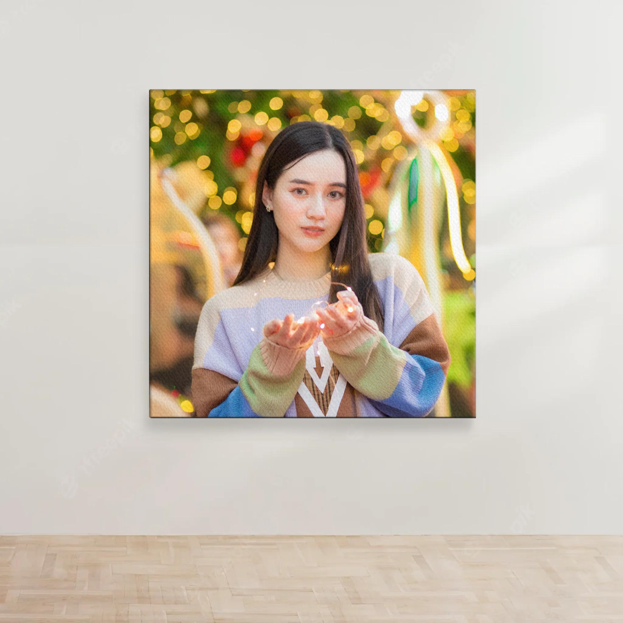 ภาพพิมพ์แคนวาส แขวนอยู่บนผนังสีขาว