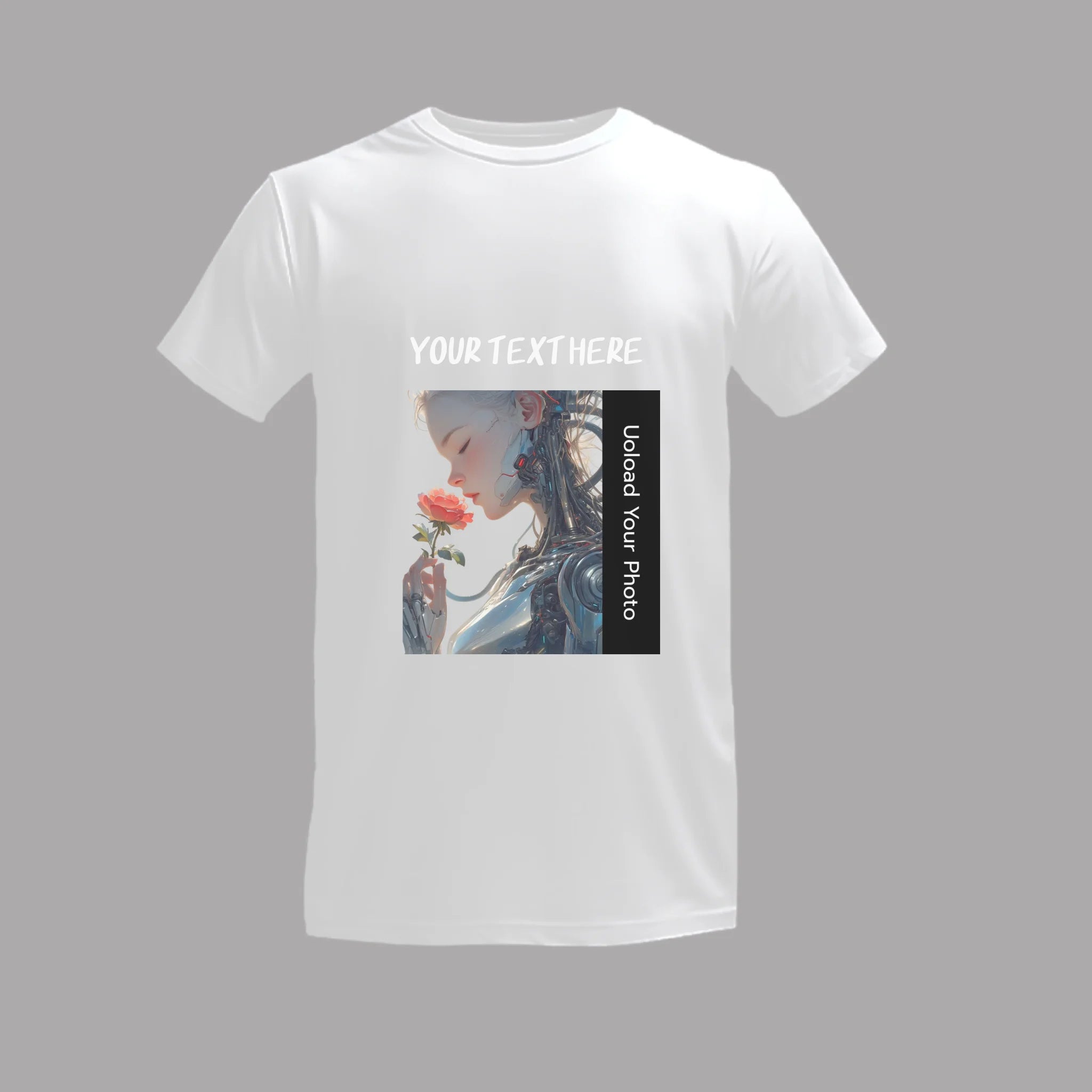 เสื้อยืดพิมพ์ลาย บนพื้นสีขาว