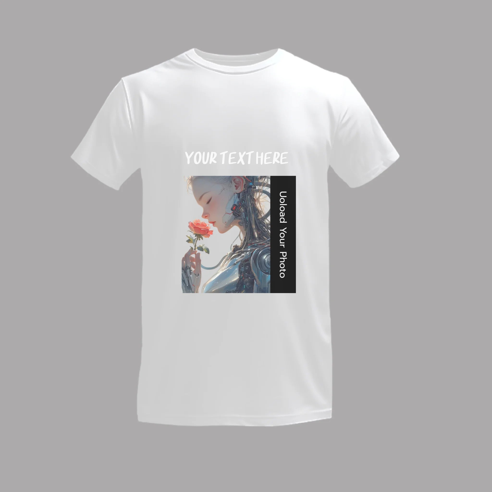 เสื้อยืดพิมพ์ลาย บนพื้นสีขาว