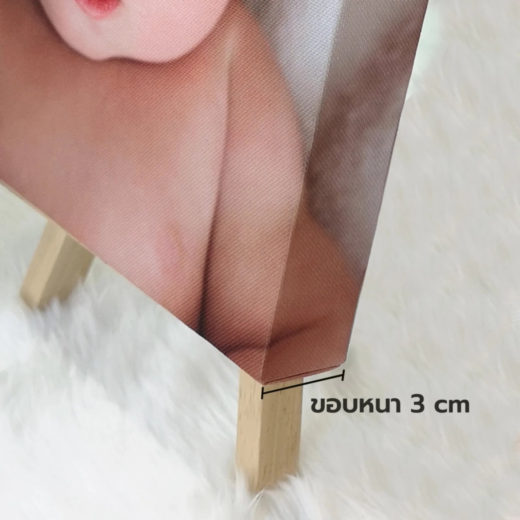 ภาพพิมพ์แคนวาส ด้านข้าง วางบนพรม