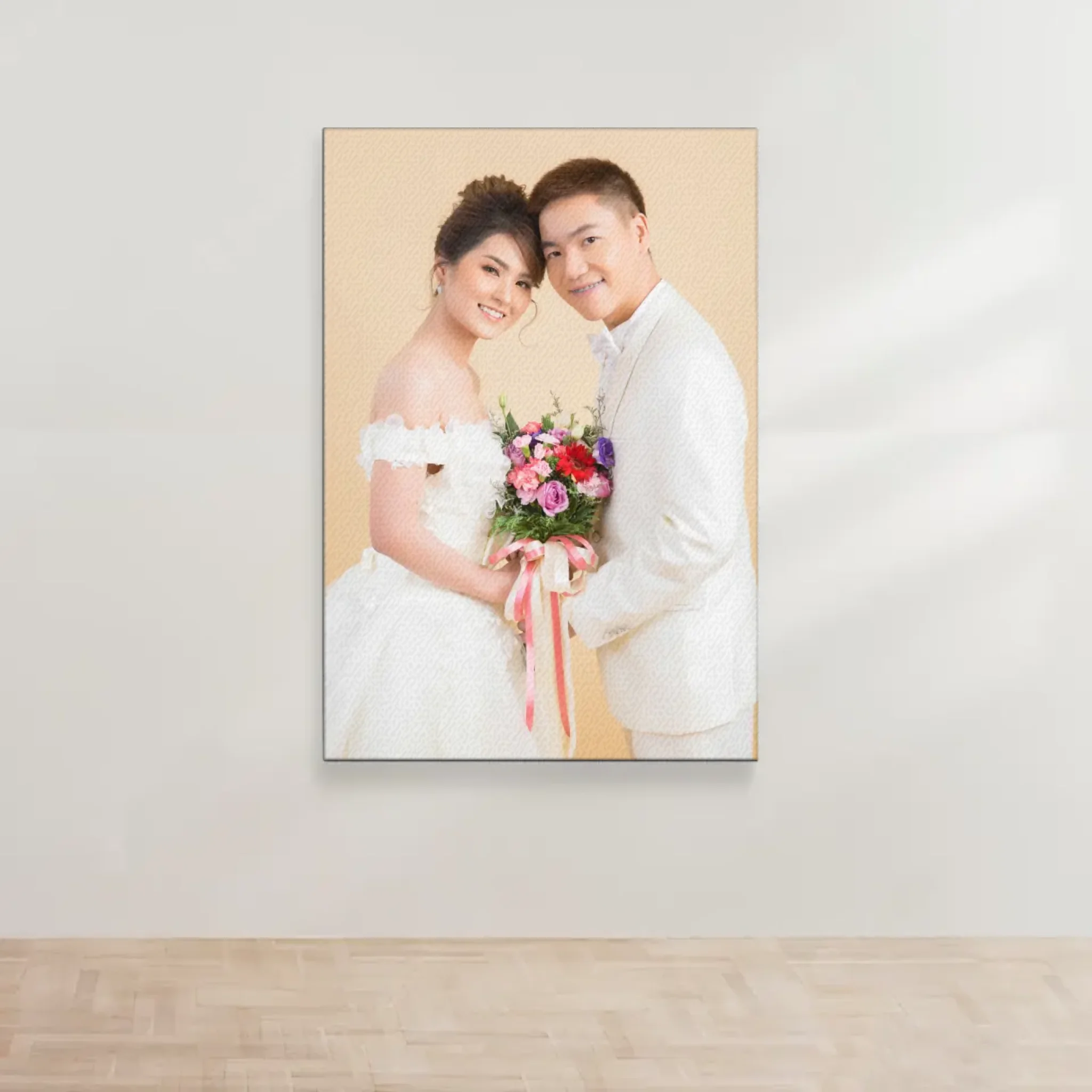 ภาพพิมพ์แคนวาส แขวนอยู่บนผนังสีขาว