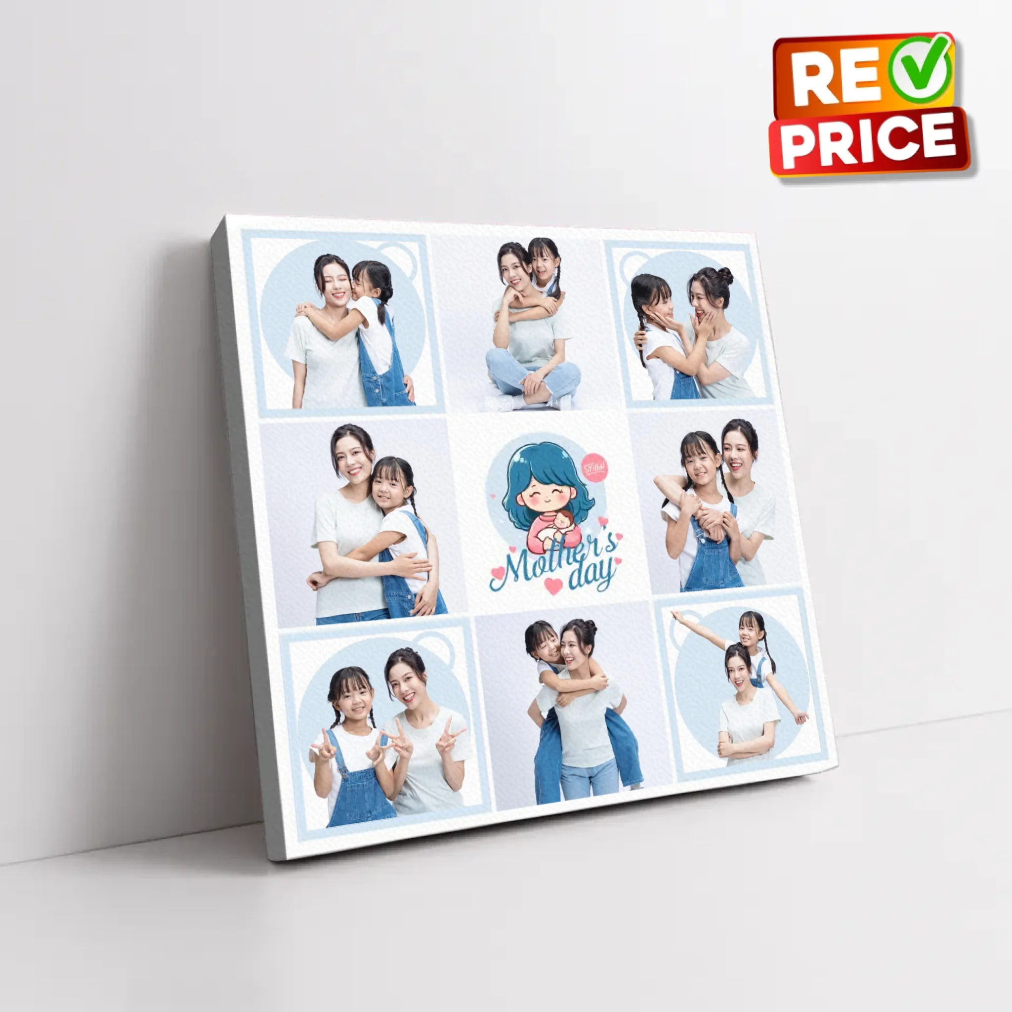 ภาพพิมพ์แคนวาส วางอยู่บนพื้นที่เป็นสีขาว