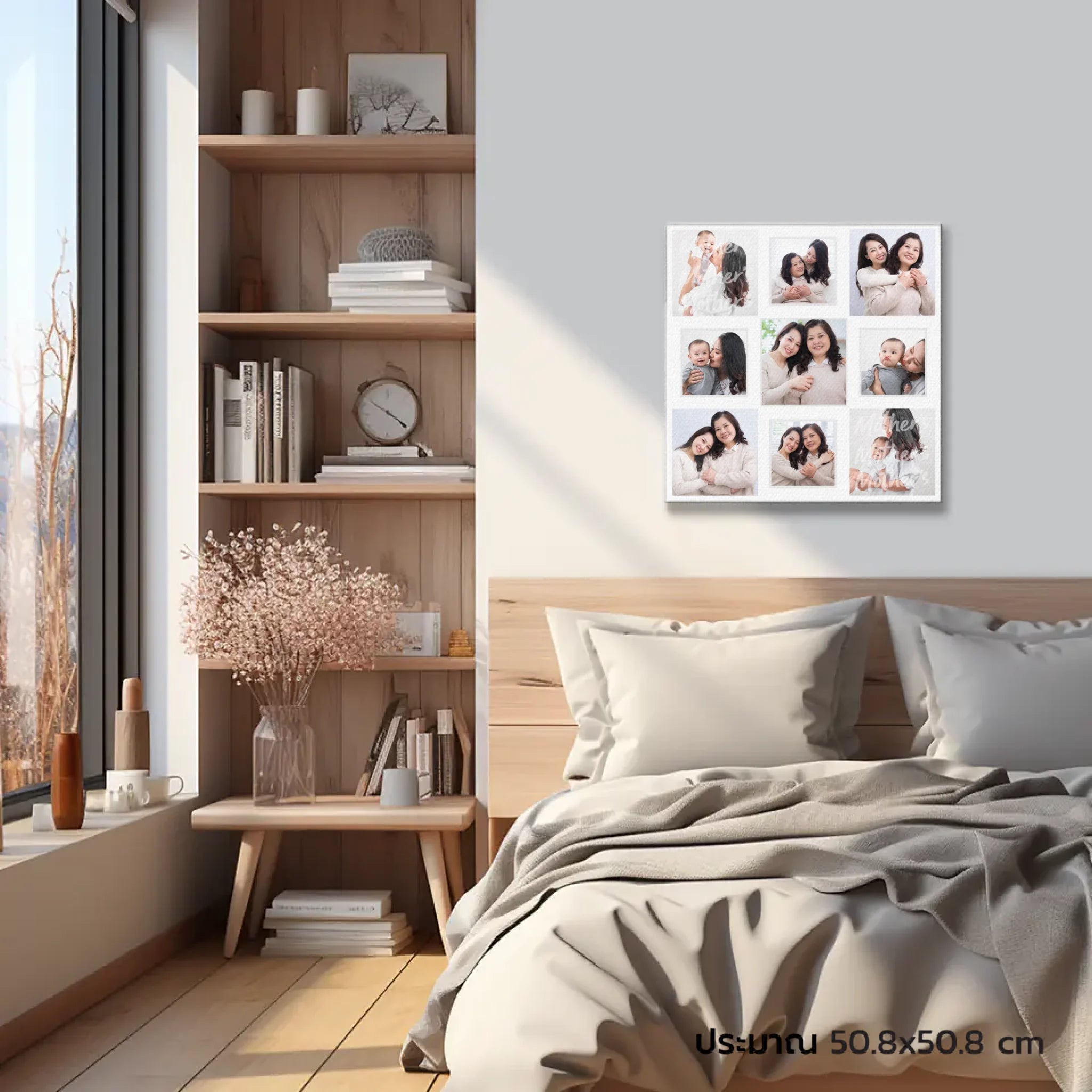 ภาพพิมพ์แคนวาส แขวนอยู่บนหัวเตียงนอน