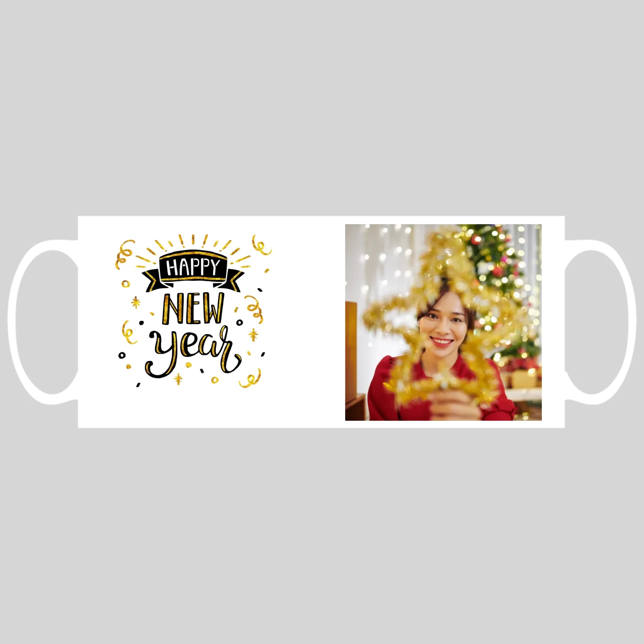 แก้วกาแฟ มีลายสกรีน วางบนพื้นขาว