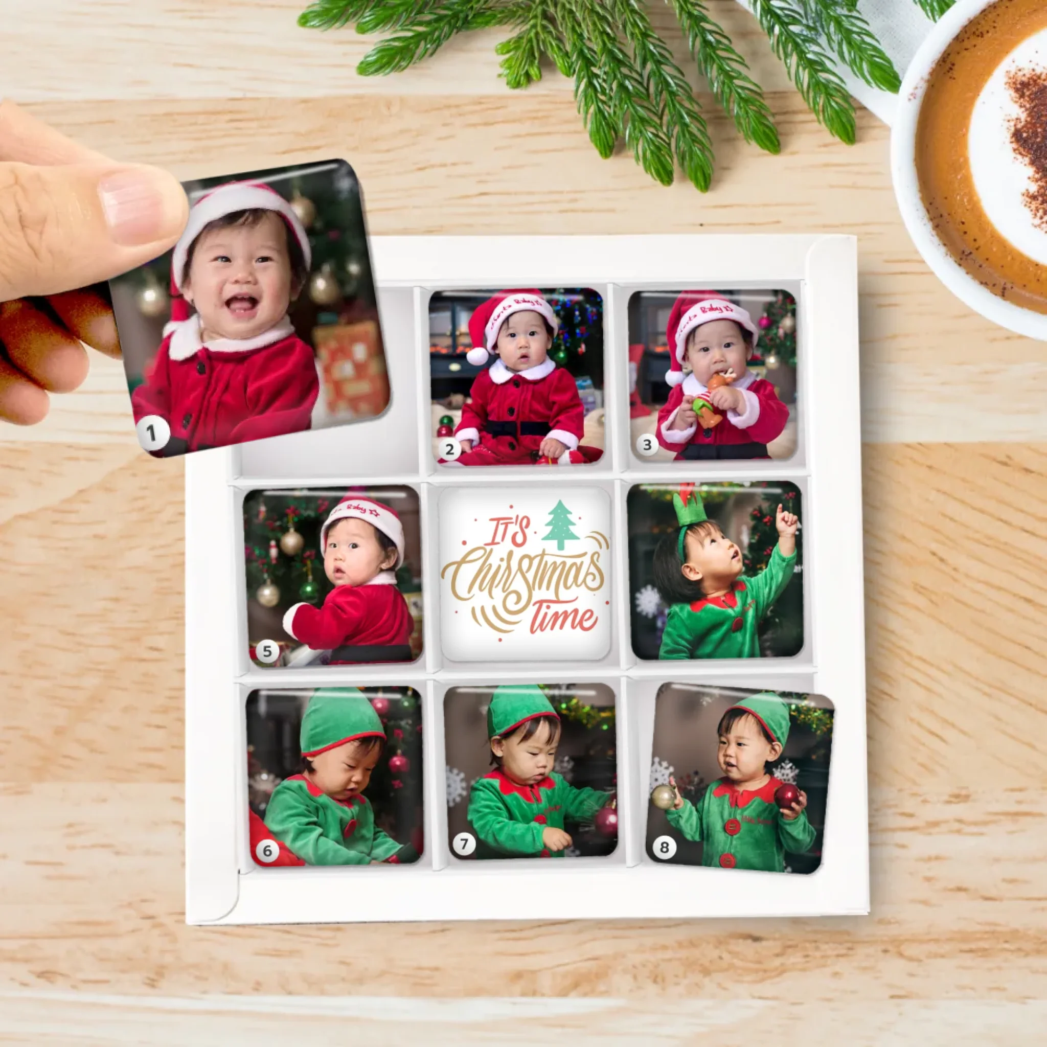 รูปภาพ แม่เหล็กติดตู้เย็น วางในกล่องของขวัญ 9ชิ้น