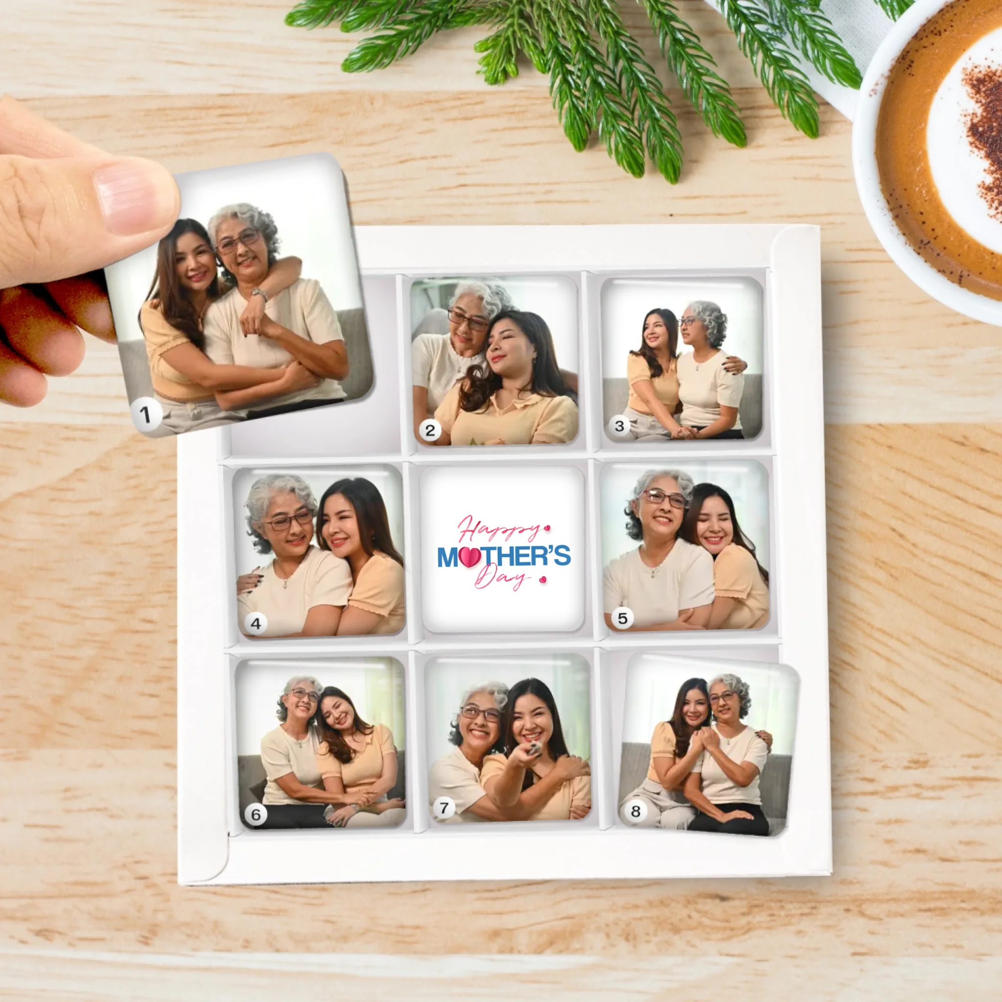 รูปภาพ แม่เหล็กติดตู้เย็น วางในกล่องของขวัญ 9ชิ้น