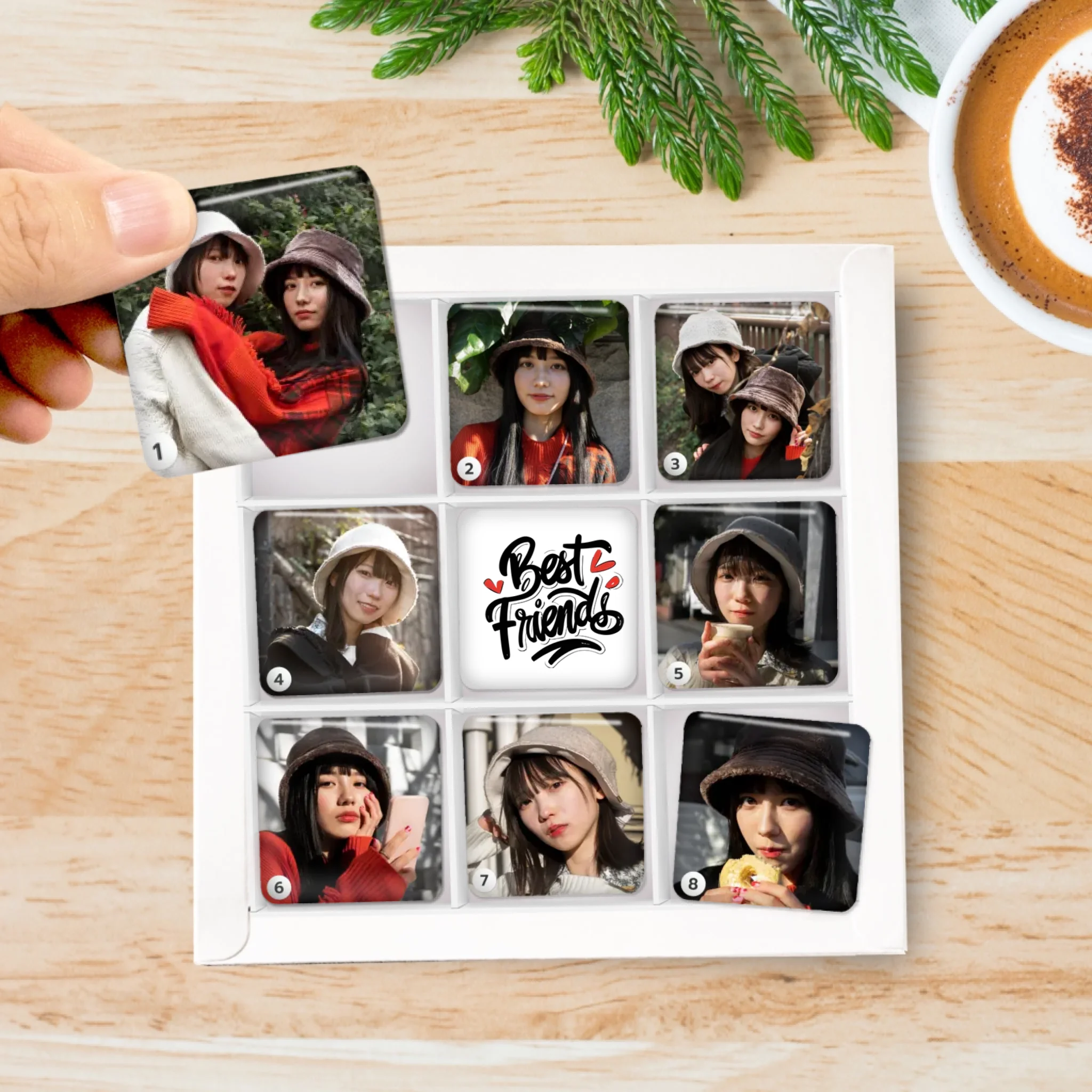 รูปภาพ แม่เหล็กติดตู้เย็น วางในกล่องของขวัญ 9ชิ้น