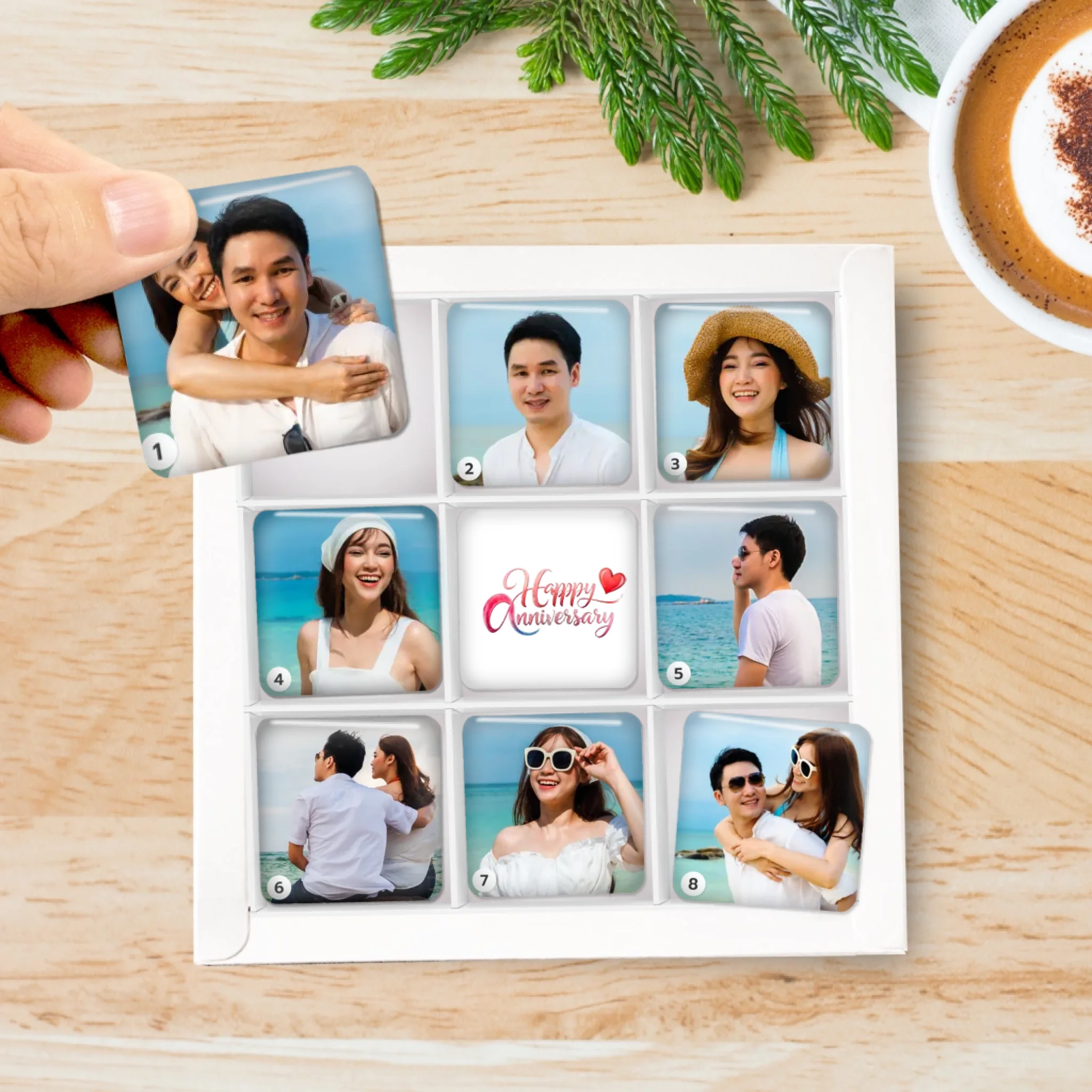 รูปภาพ แม่เหล็กติดตู้เย็น วางในกล่องของขวัญ 9ชิ้น