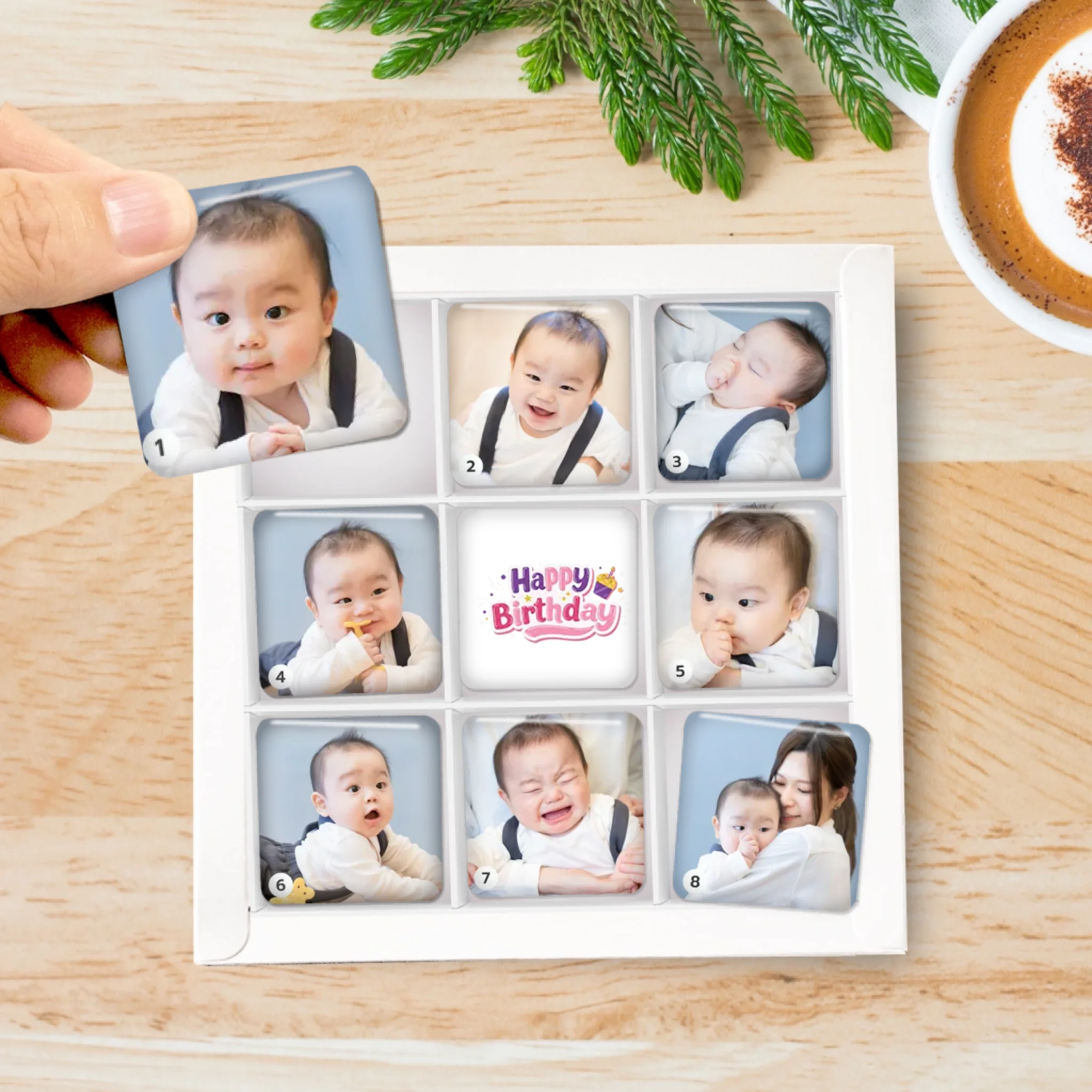 รูปภาพ แม่เหล็กติดตู้เย็น วางในกล่องของขวัญ 9ชิ้น