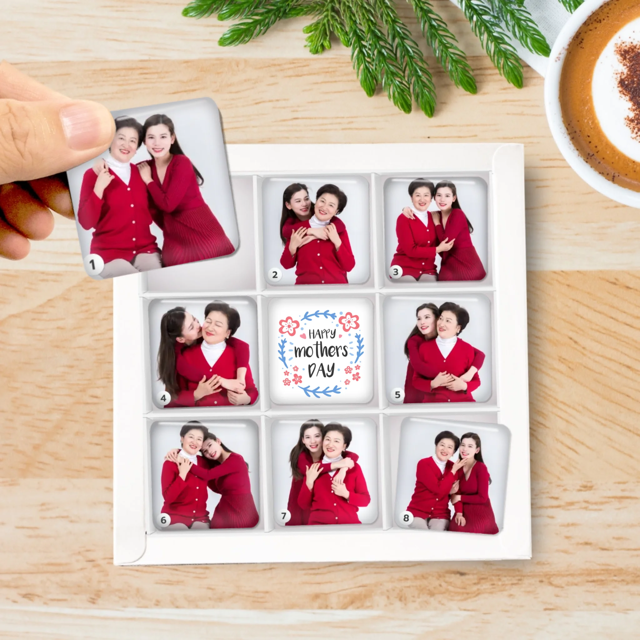 รูปภาพ แม่เหล็กติดตู้เย็น วางในกล่องของขวัญ 9ชิ้น