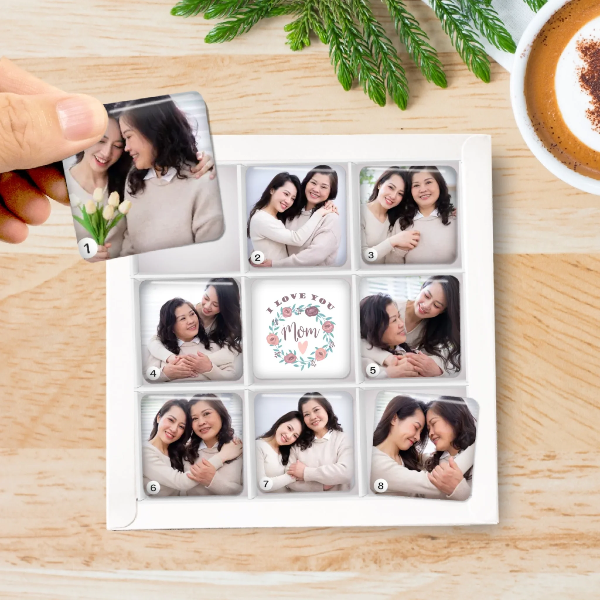 รูปภาพ แม่เหล็กติดตู้เย็น วางในกล่องของขวัญ 9ชิ้น