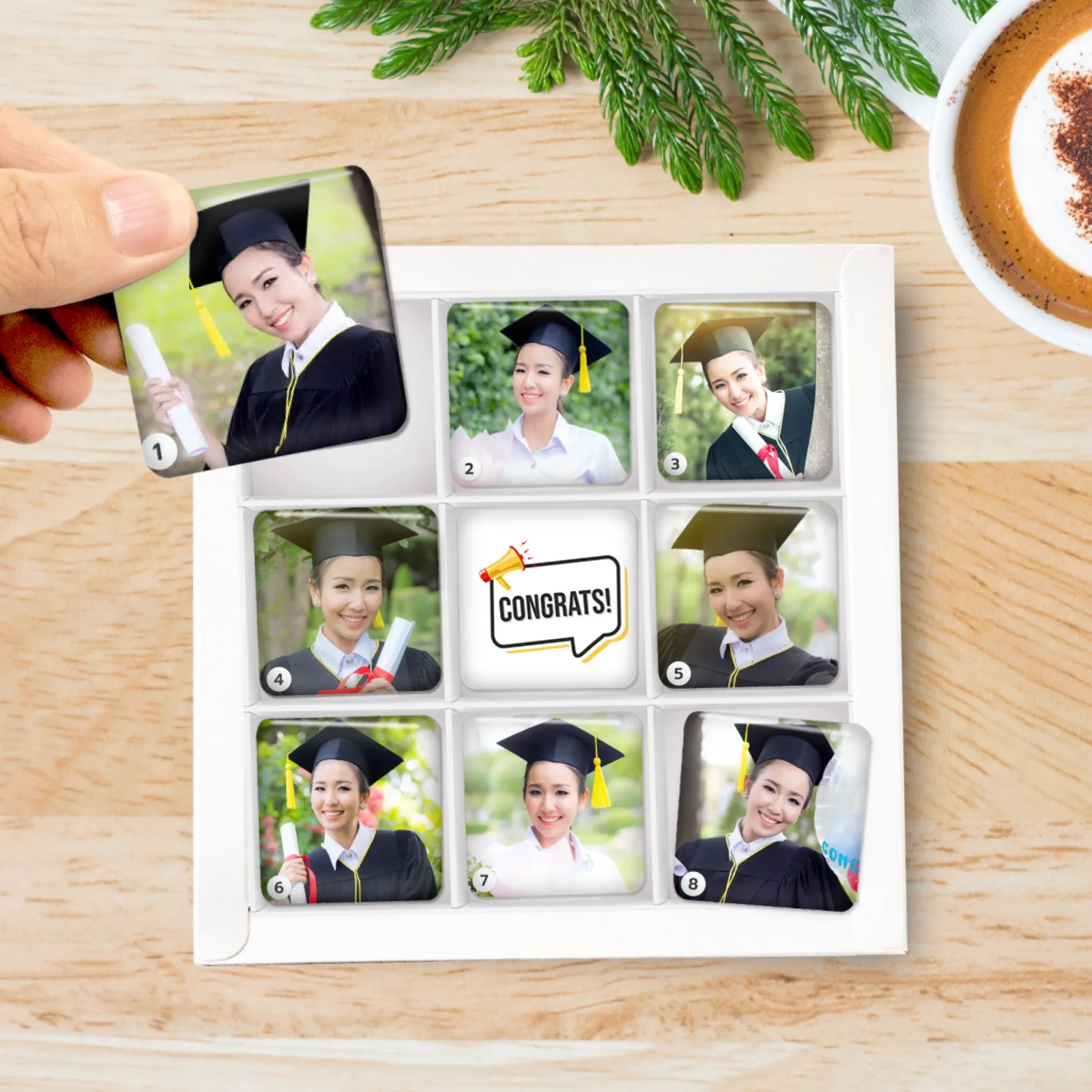 รูปภาพ แม่เหล็กติดตู้เย็น วางในกล่องของขวัญ 9ชิ้น