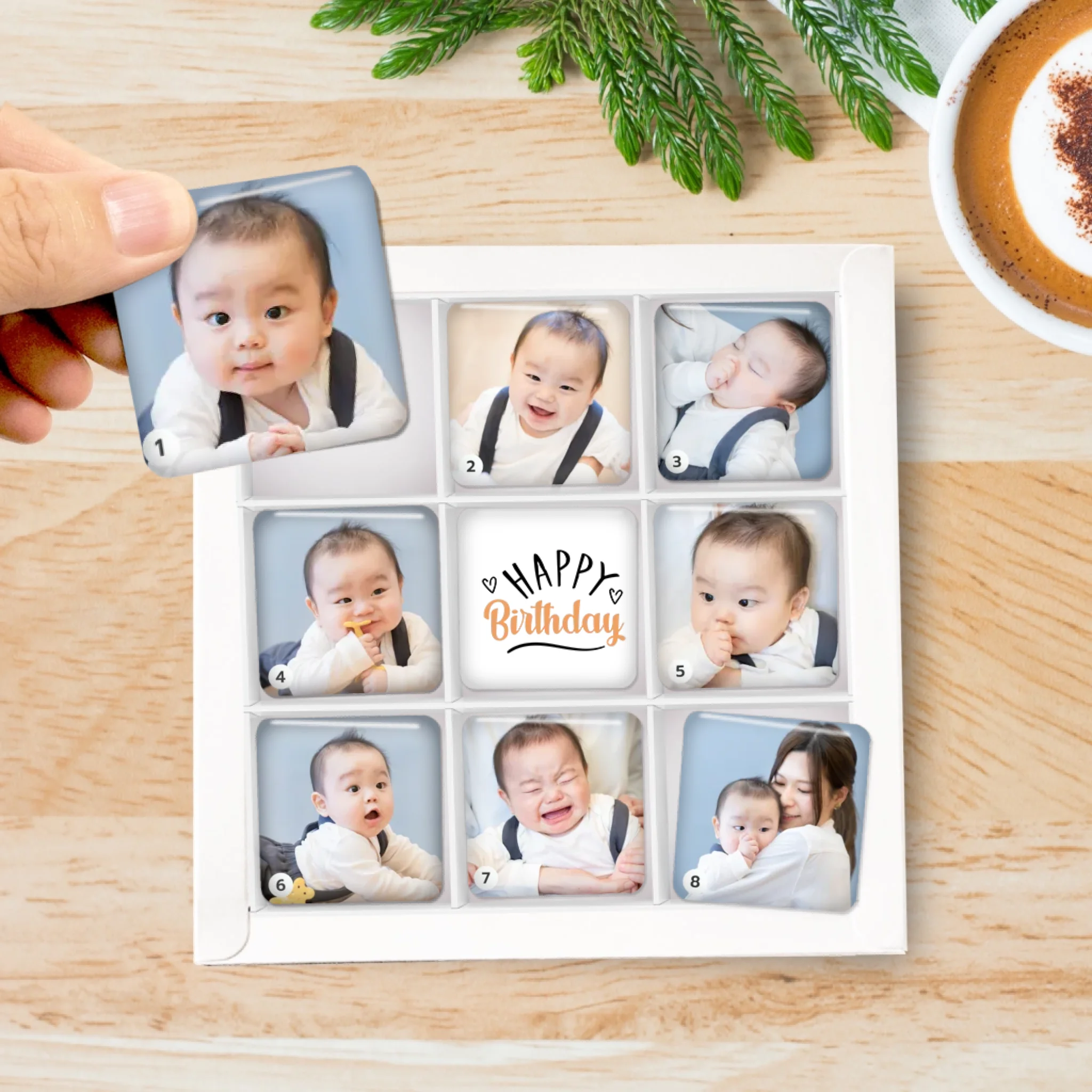 รูปภาพ แม่เหล็กติดตู้เย็น วางในกล่องของขวัญ 9ชิ้น