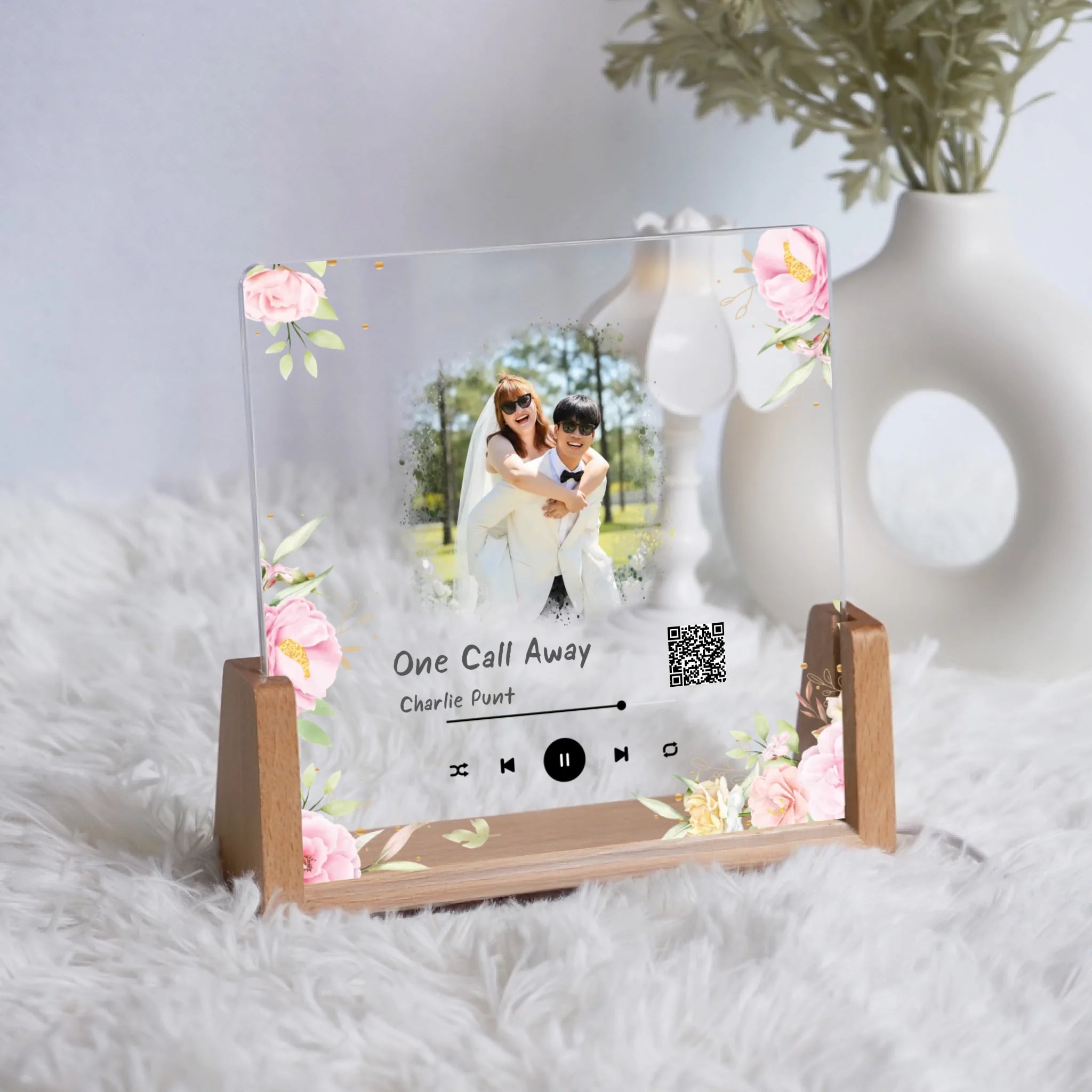 โคมไฟอะคริลิก พิมพ์ UV คุณภาพสูง พร้อมฐานตั้งและไฟ LED