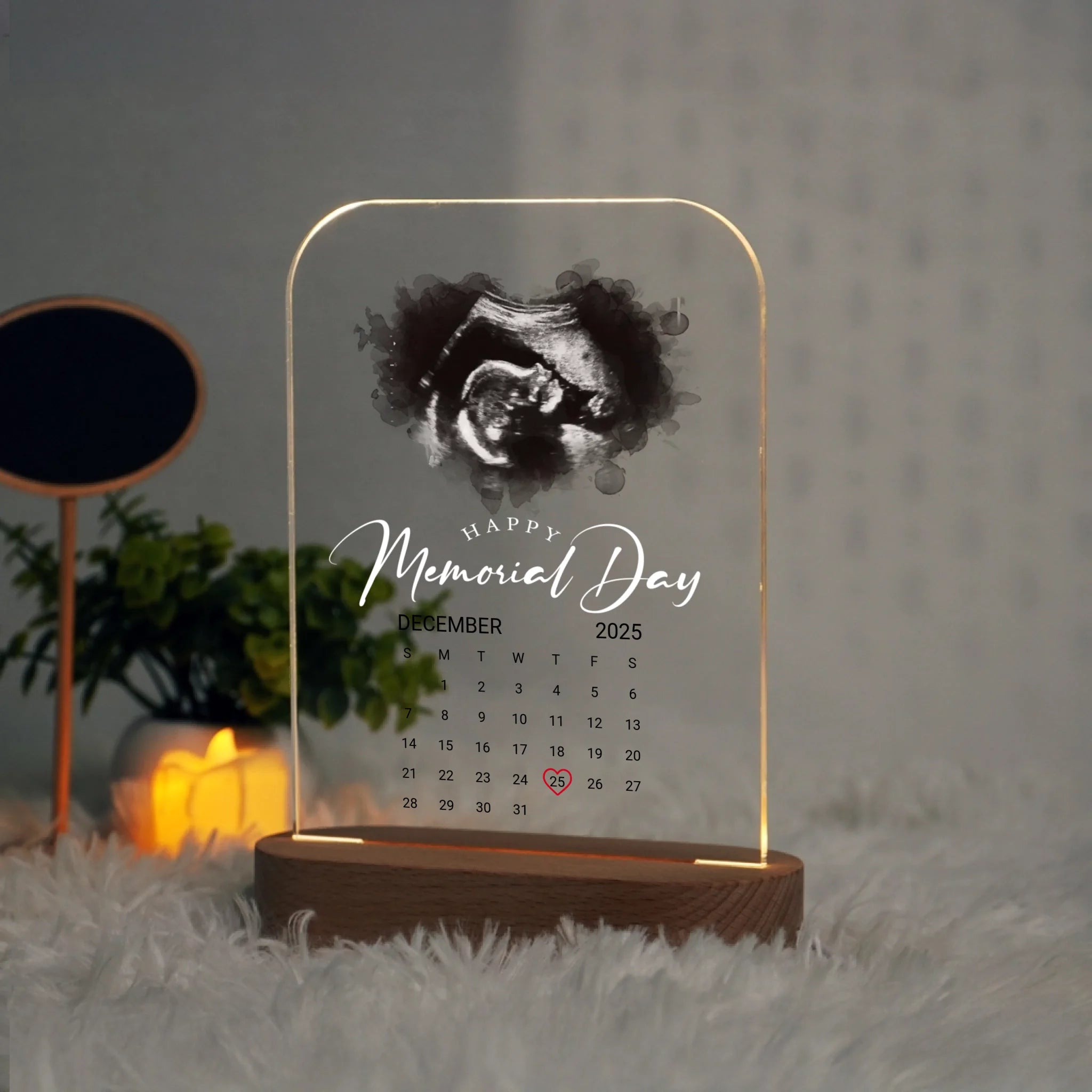 โคมไฟอะคริลิก พิมพ์ UV คุณภาพสูง พร้อมฐานตั้งและไฟ LED