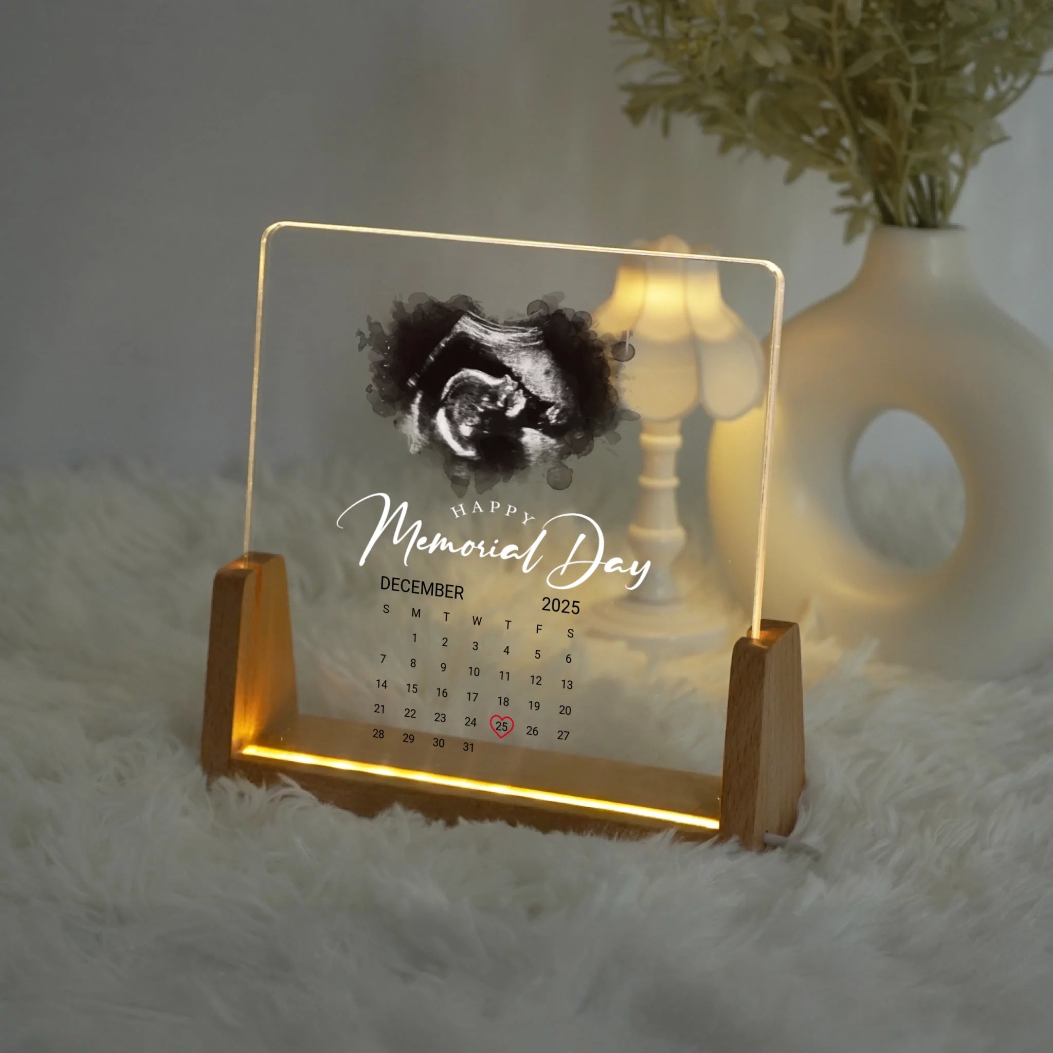 โคมไฟอะคริลิก พิมพ์ UV คุณภาพสูง พร้อมฐานตั้งและไฟ LED