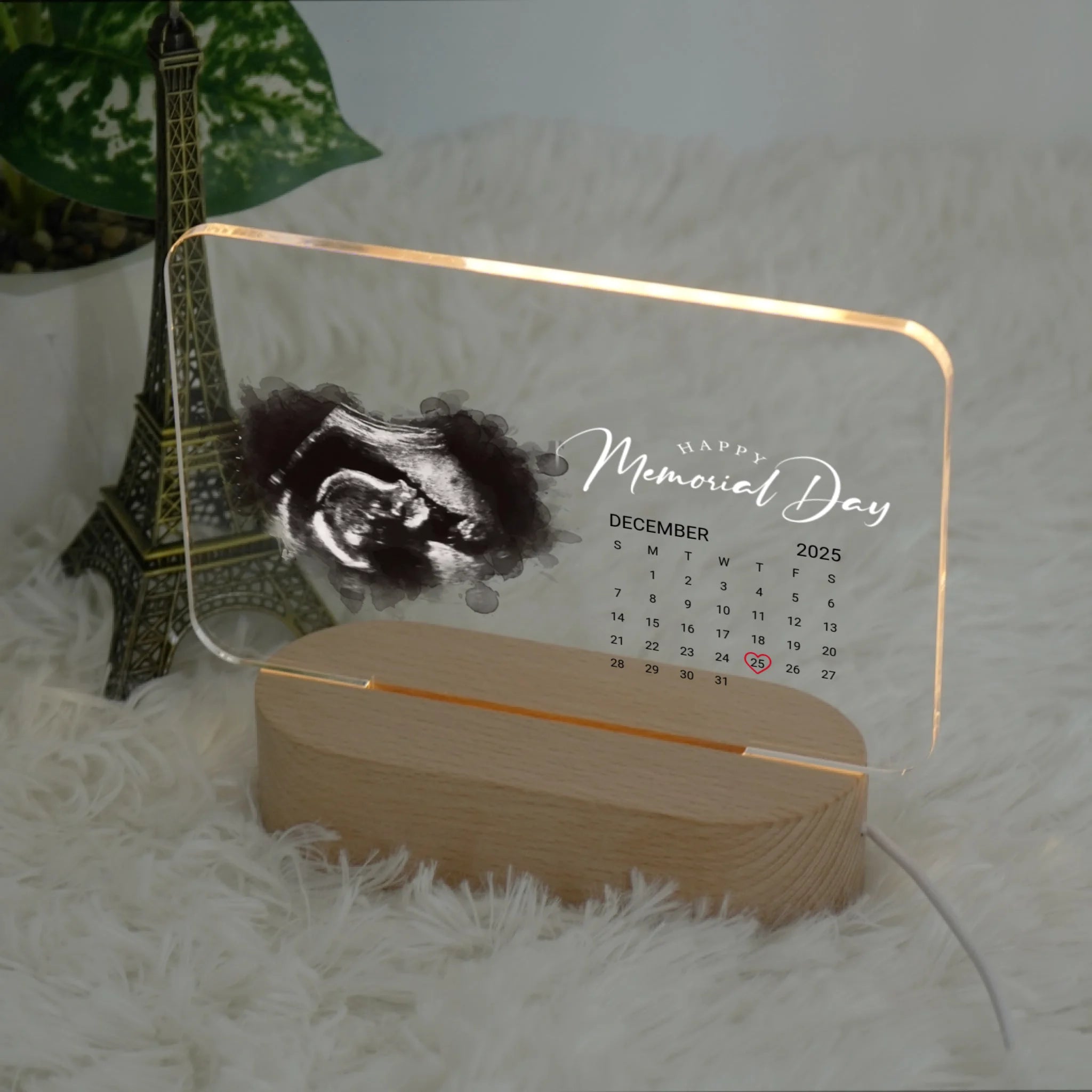 โคมไฟอะคริลิก พิมพ์ UV คุณภาพสูง พร้อมฐานตั้งและไฟ LED