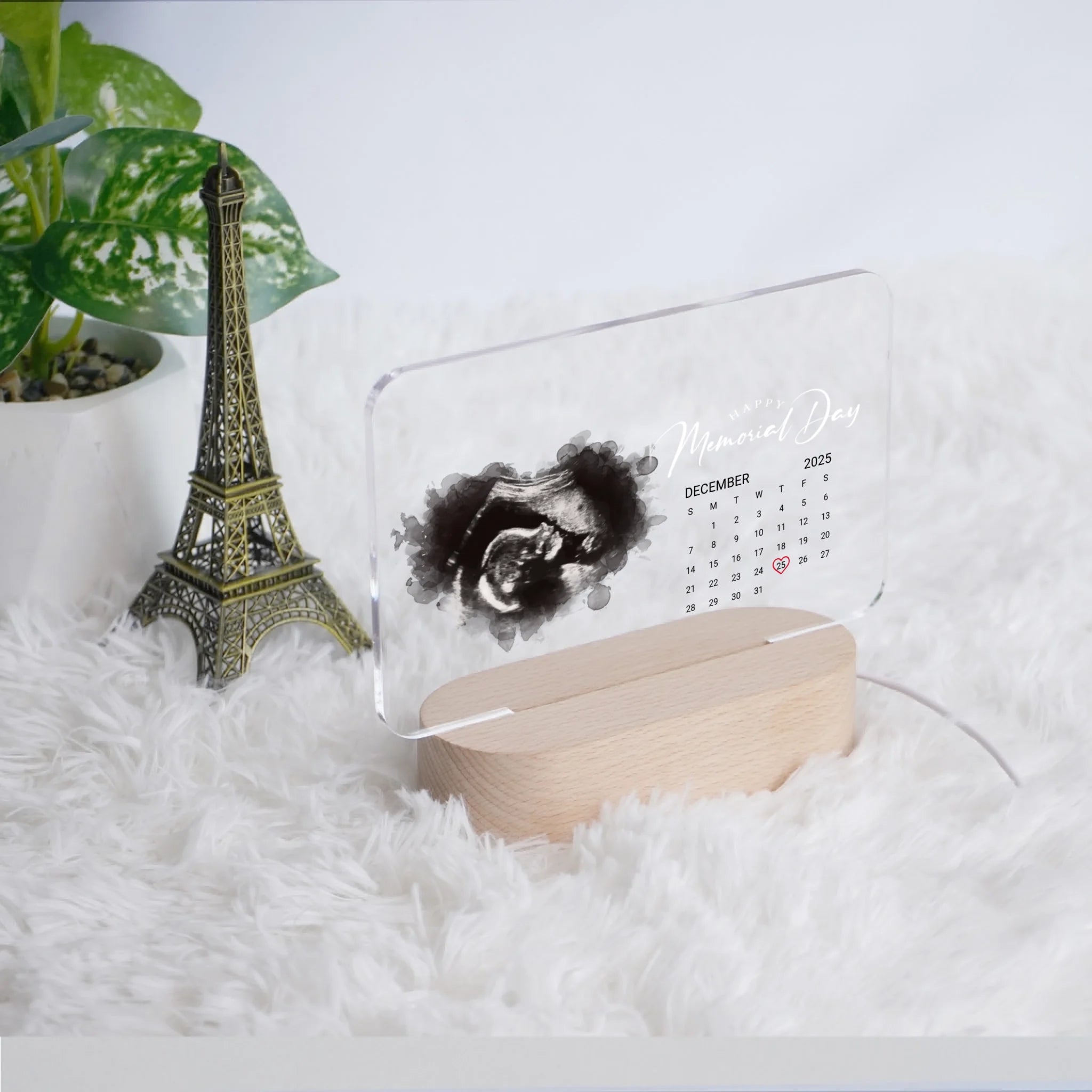 โคมไฟอะคริลิก พิมพ์ UV คุณภาพสูง พร้อมฐานตั้งและไฟ LED