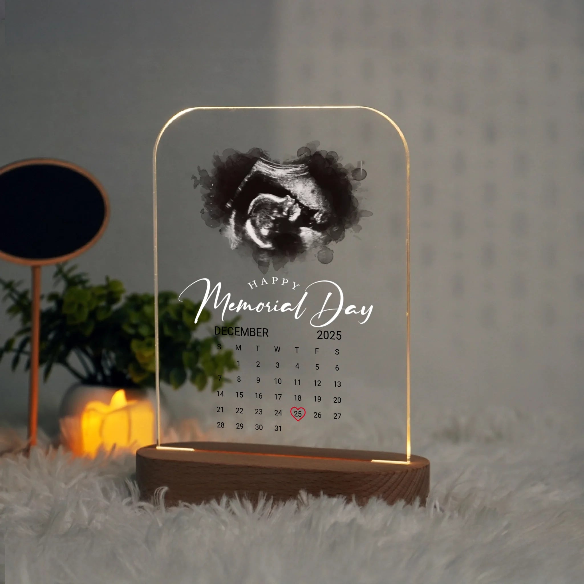 โคมไฟอะคริลิก พิมพ์ UV คุณภาพสูง พร้อมฐานตั้งและไฟ LED