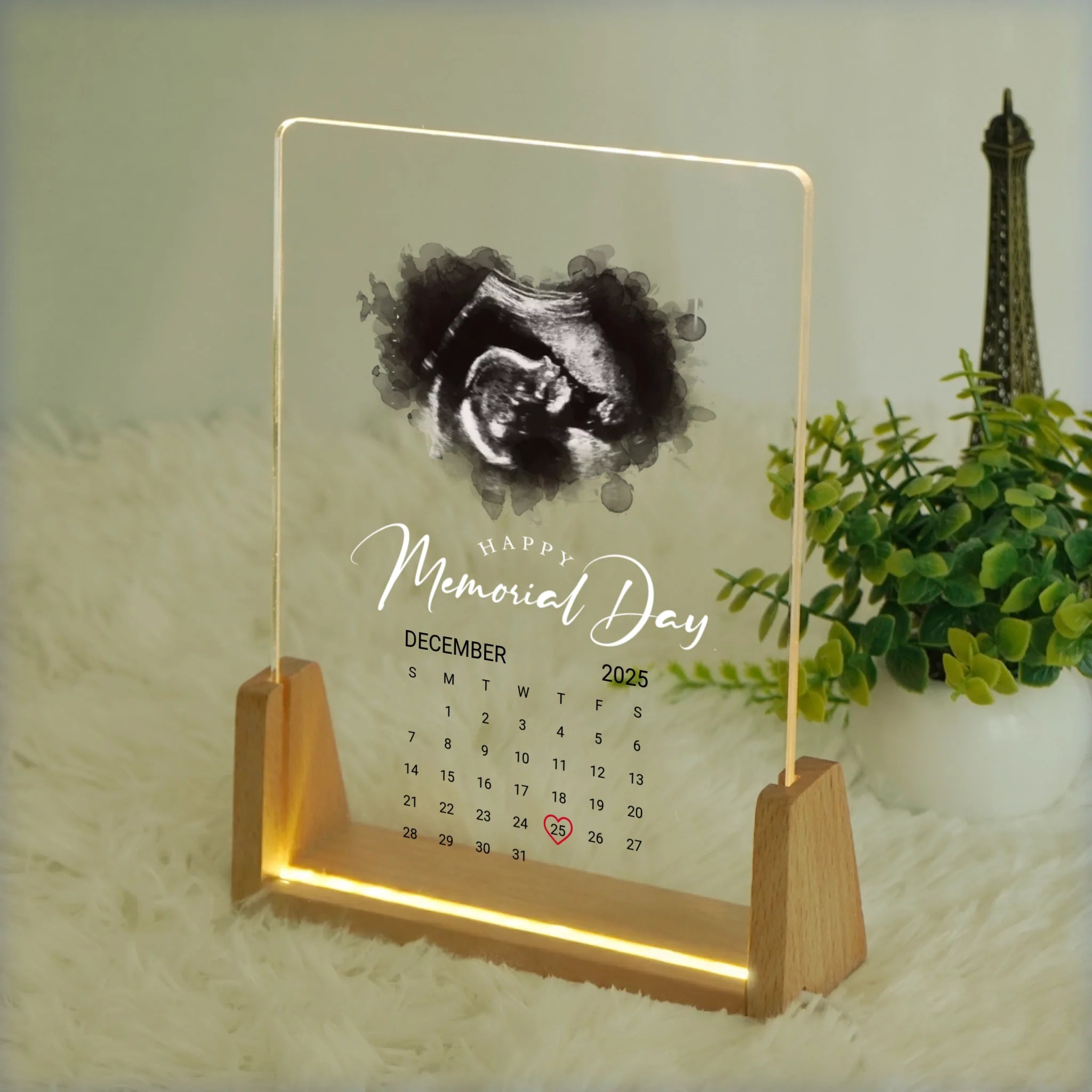 โคมไฟอะคริลิก พิมพ์ UV คุณภาพสูง พร้อมฐานตั้งและไฟ LED