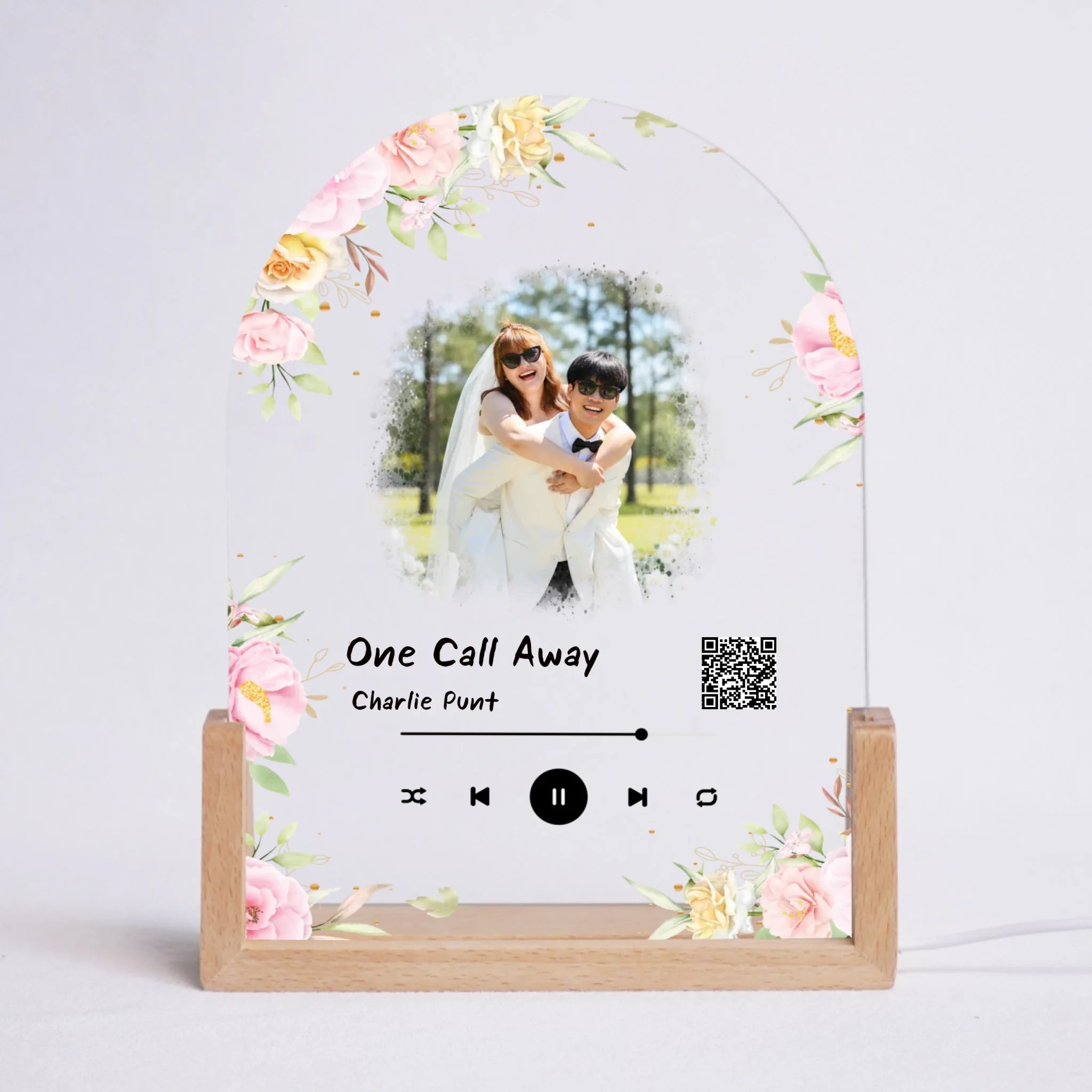 โคมไฟอะคริลิก พิมพ์ UV คุณภาพสูง พร้อมฐานตั้งและไฟ LED