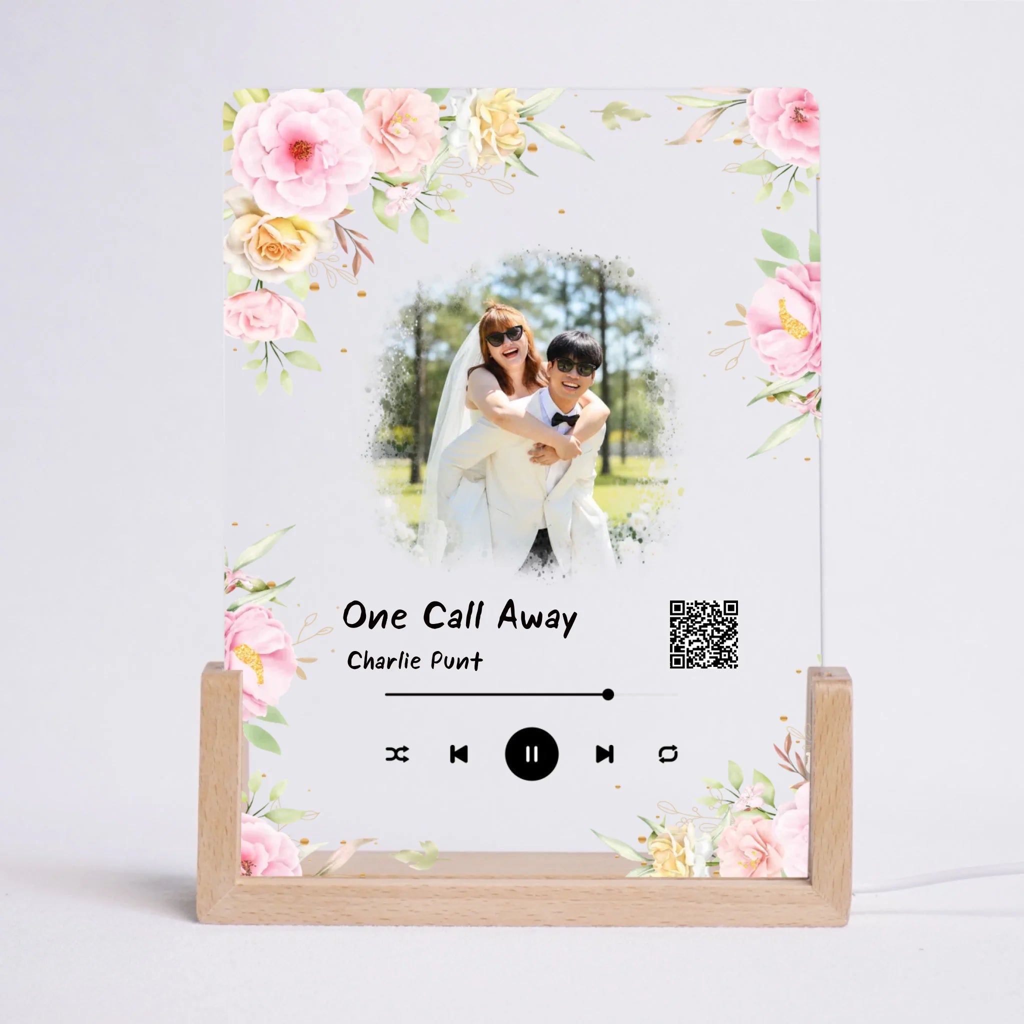 โคมไฟอะคริลิก พิมพ์ UV คุณภาพสูง พร้อมฐานตั้งและไฟ LED