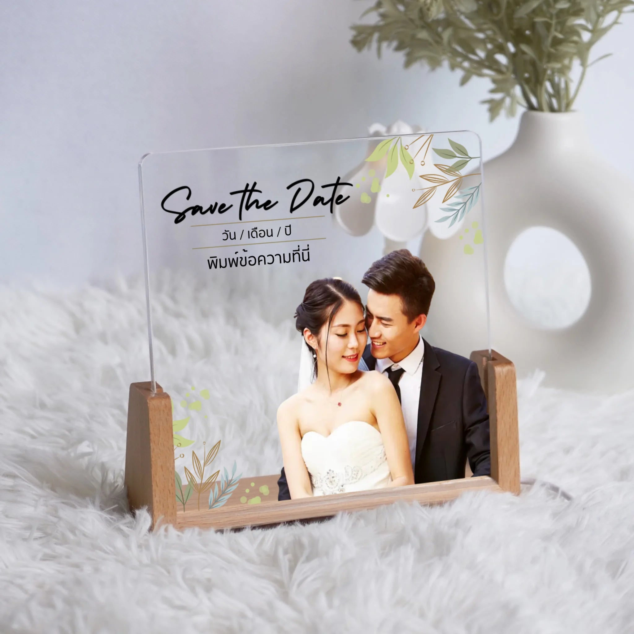 โคมไฟอะคริลิก พิมพ์ UV คุณภาพสูง พร้อมฐานตั้งและไฟ LED