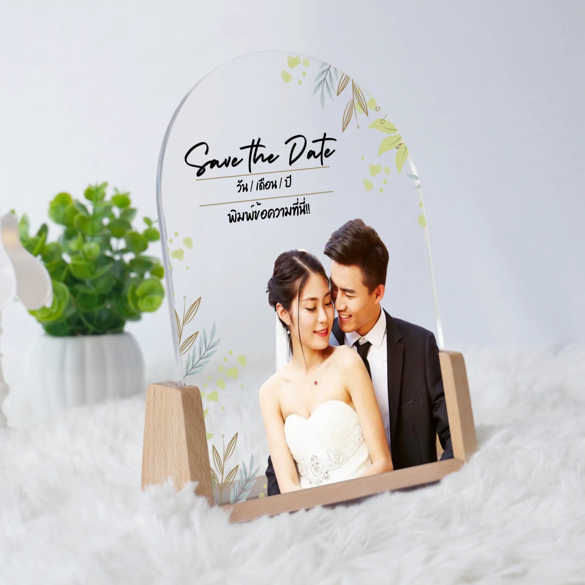 โคมไฟอะคริลิก พิมพ์ UV คุณภาพสูง พร้อมฐานตั้งและไฟ LED