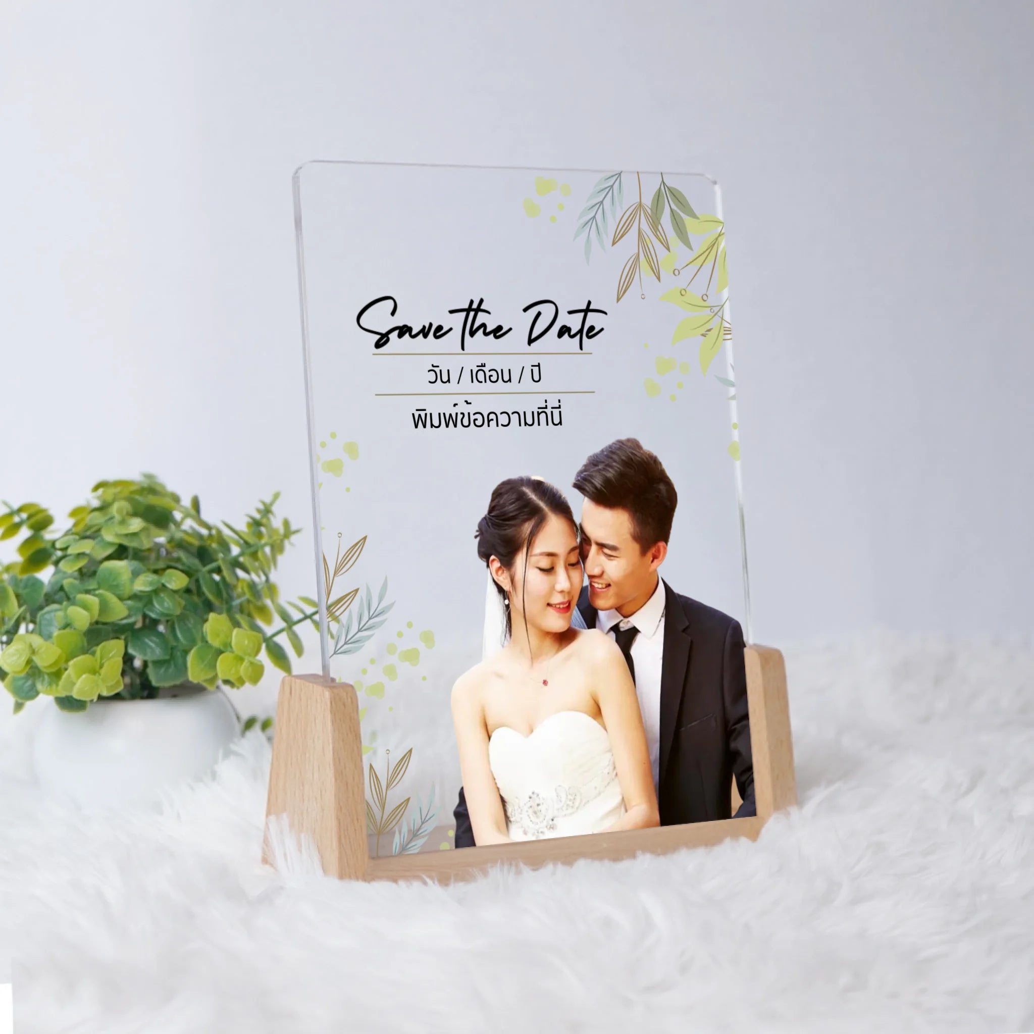 โคมไฟอะคริลิก พิมพ์ UV คุณภาพสูง พร้อมฐานตั้งและไฟ LED