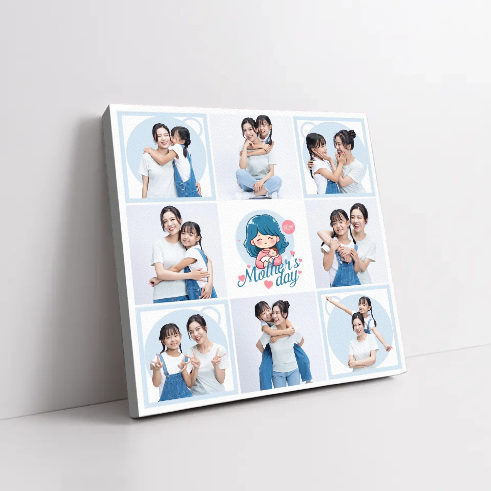 ภาพพิมพ์แคนวาส วางอยู่บนพื้นที่เป็นสีขาว