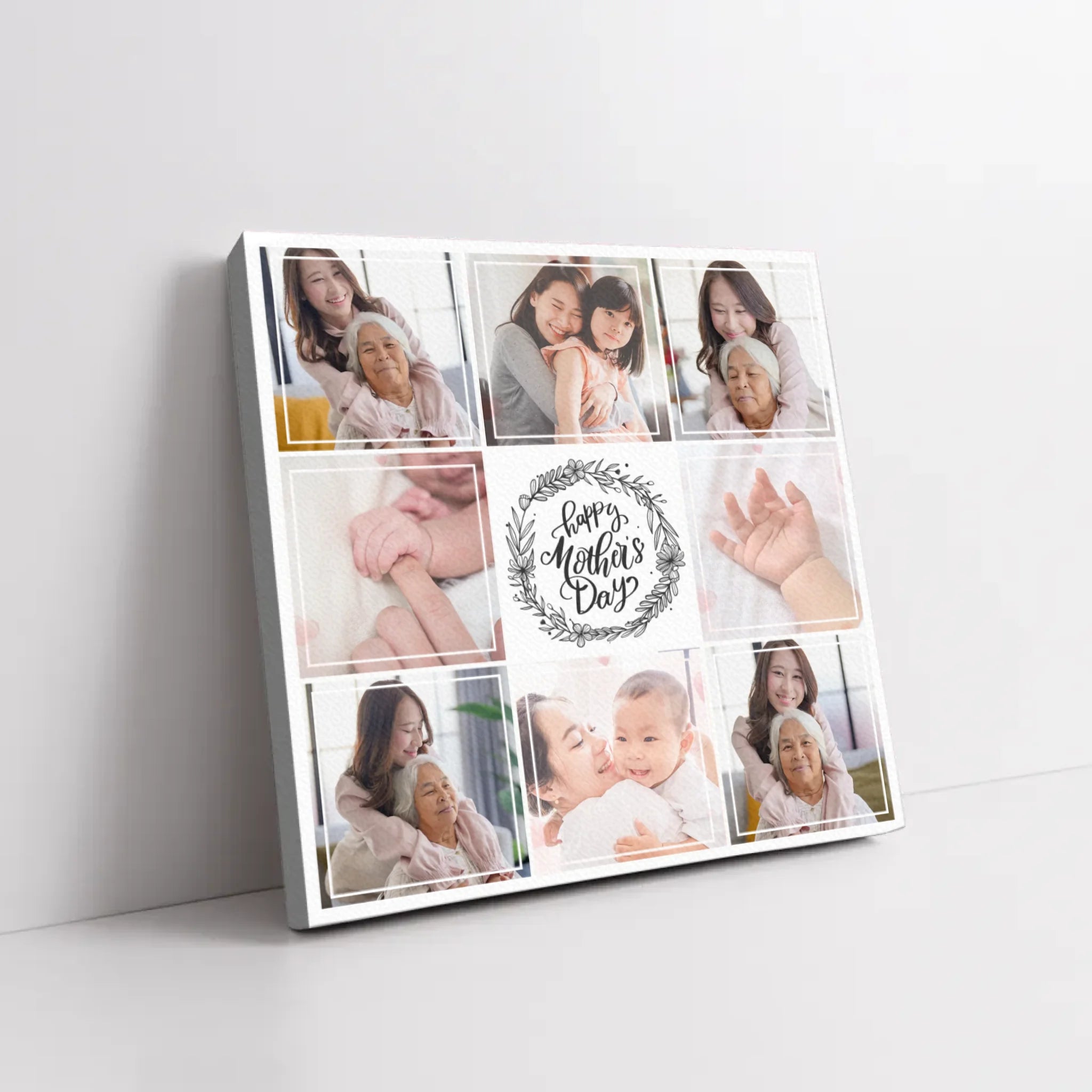 ภาพพิมพ์แคนวาส วางอยู่บนพื้นที่เป็นสีขาว