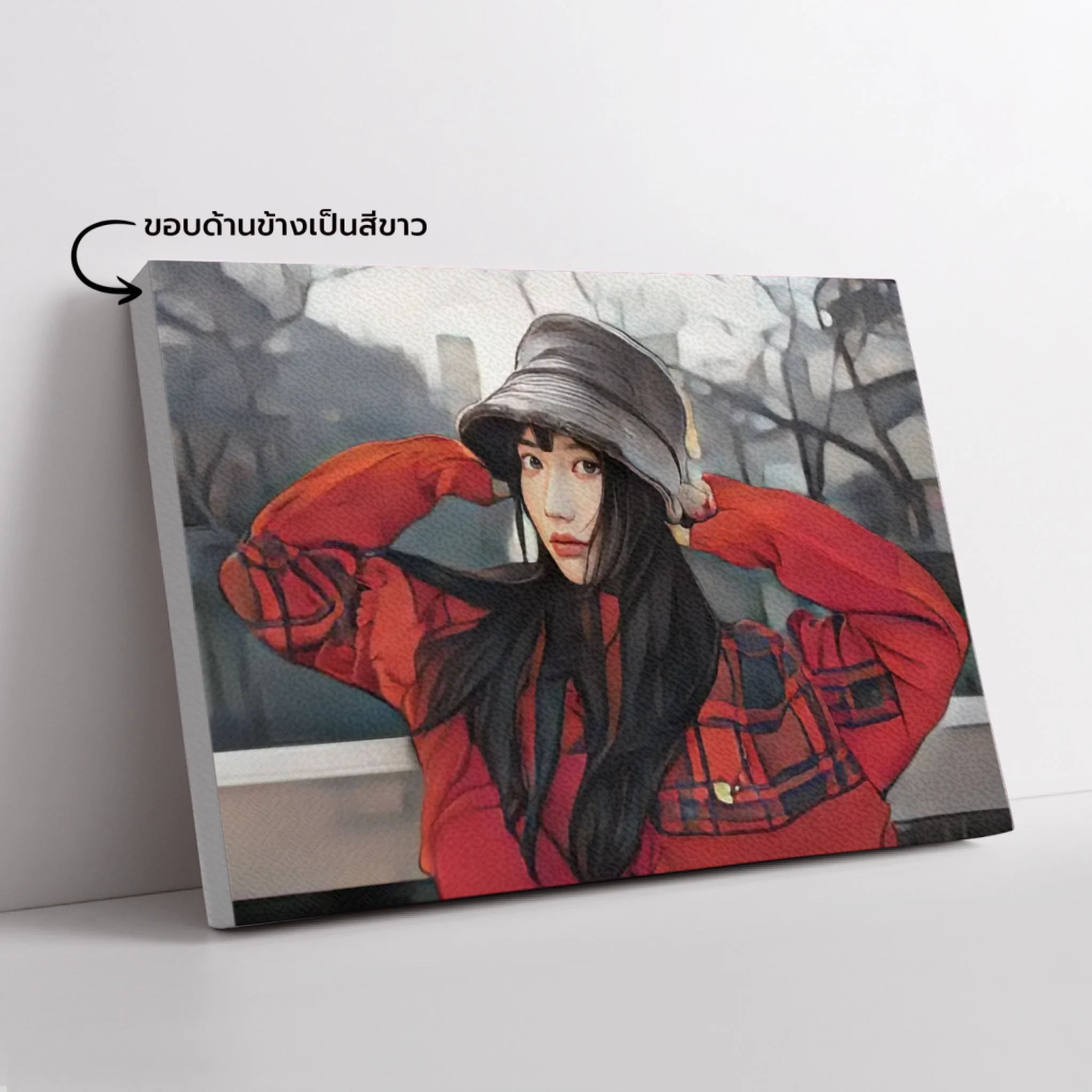 ภาพพิมพ์แคนวาส วางอยู่บนพื้นสีขาว