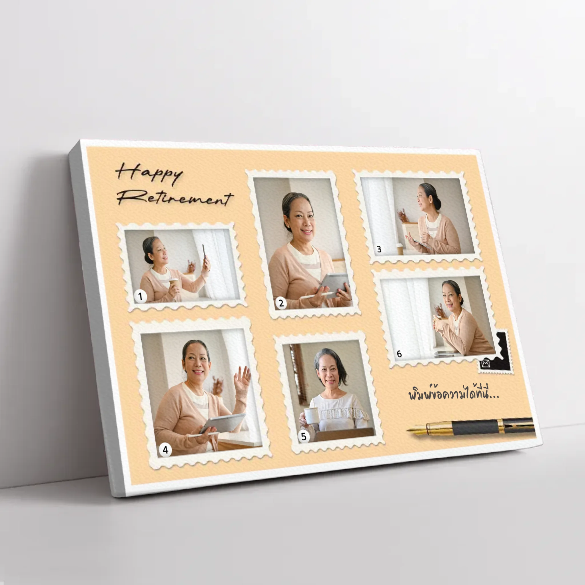 ภาพพิมพ์แคนวาส วางอยู่บนพื้นสีขาว