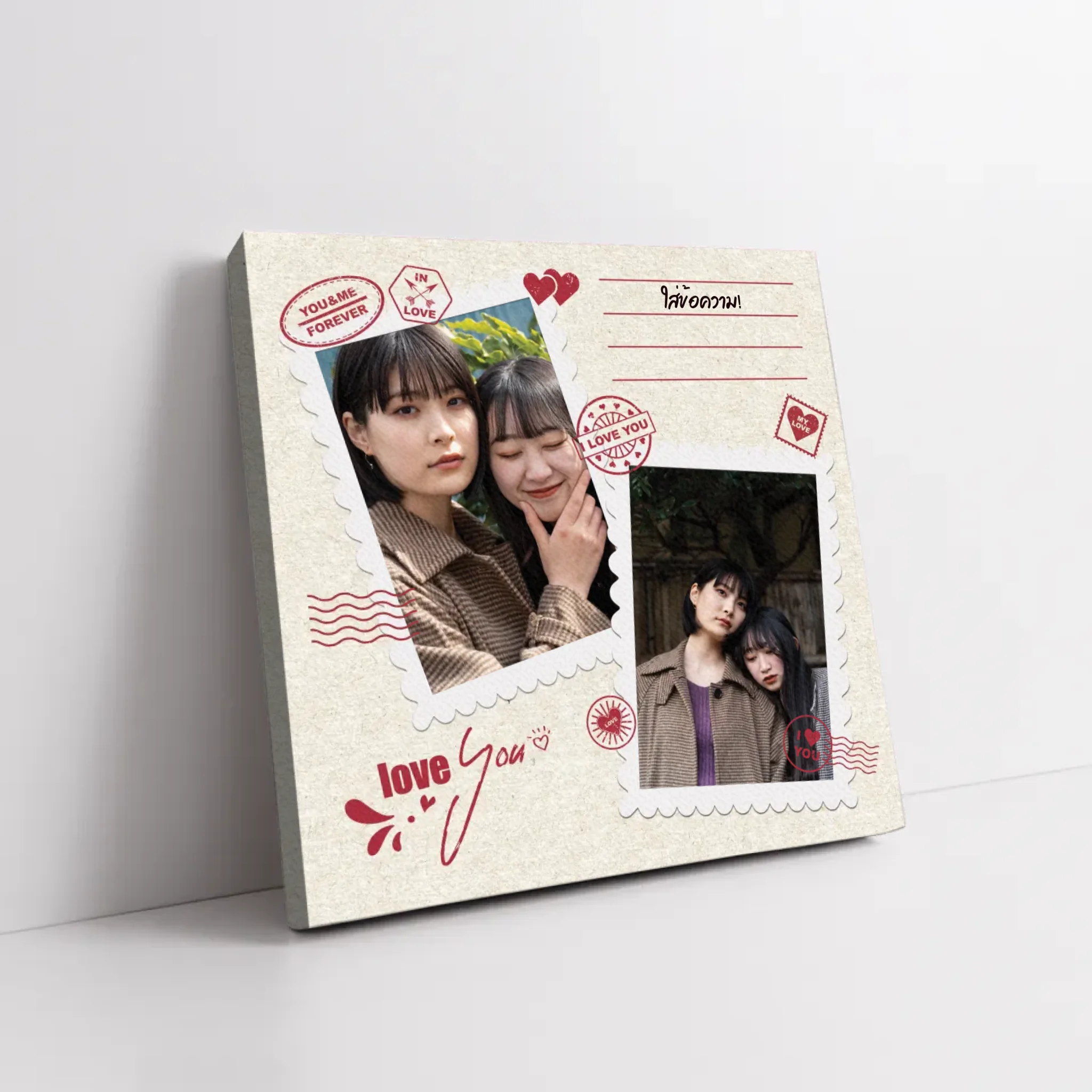 ภาพพิมพ์แคนวาส วางอยู่บนพื้นที่เป็นสีขาว