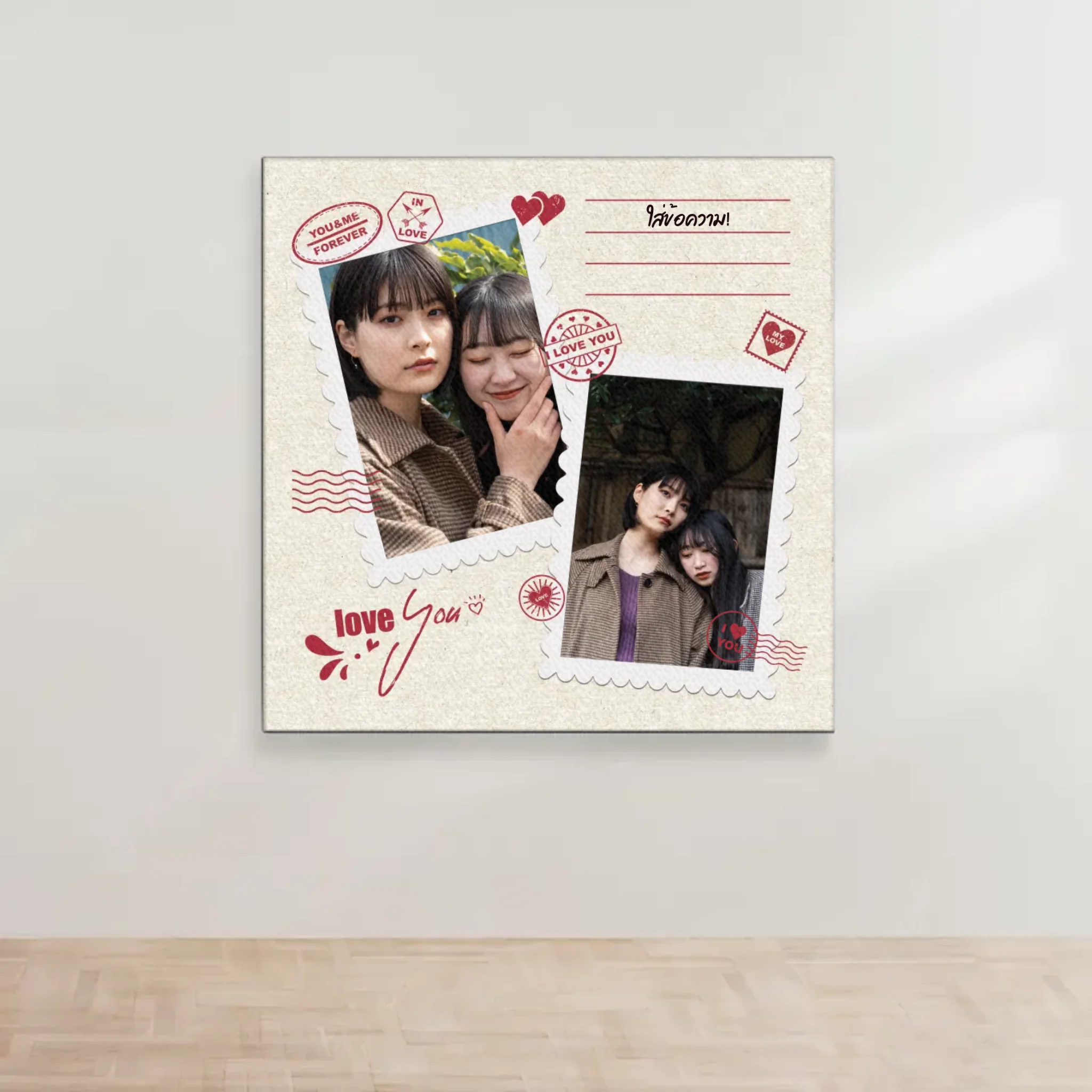 ภาพพิมพ์แคนวาส แขวนอยู่บนผนังสีขาว