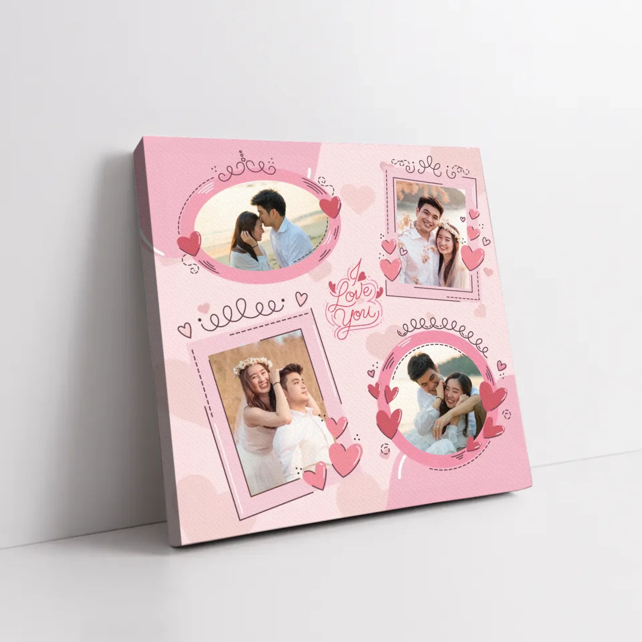 ภาพพิมพ์แคนวาส วางอยู่บนพื้นที่เป็นสีขาว