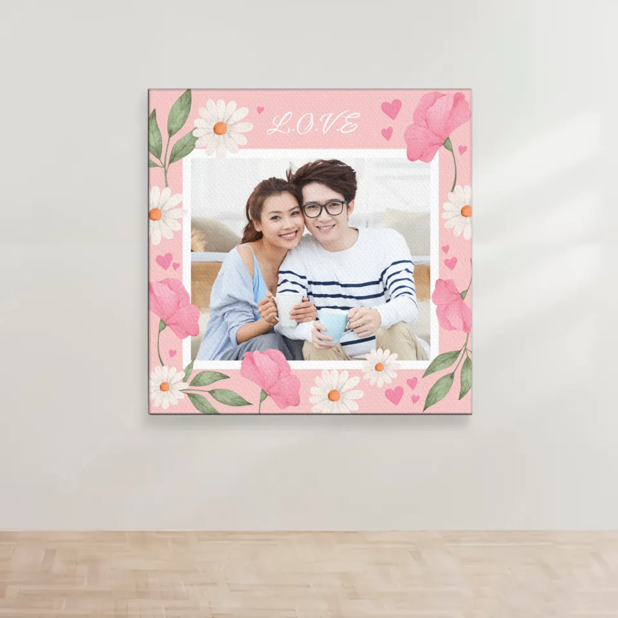 ภาพพิมพ์แคนวาส แขวนอยู่บนผนังสีขาว