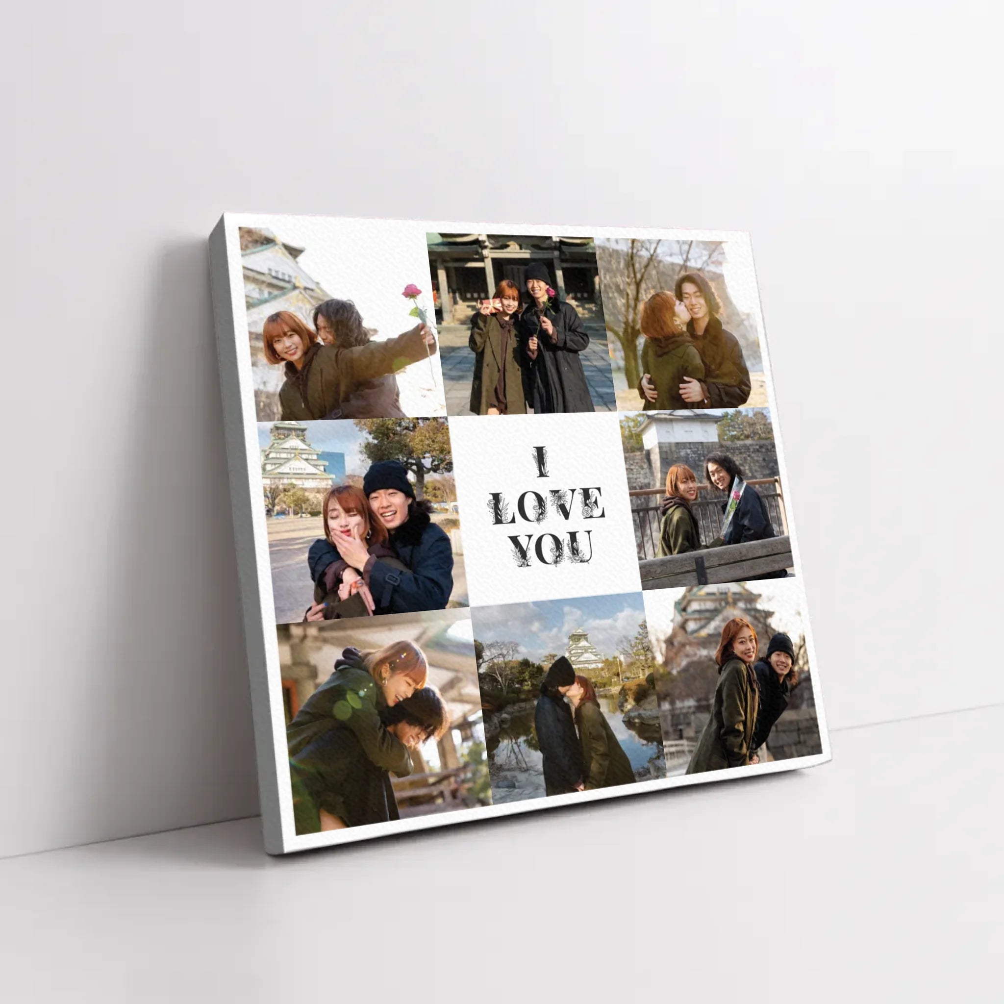 ภาพพิมพ์แคนวาส วางอยู่บนพื้นที่เป็นสีขาว