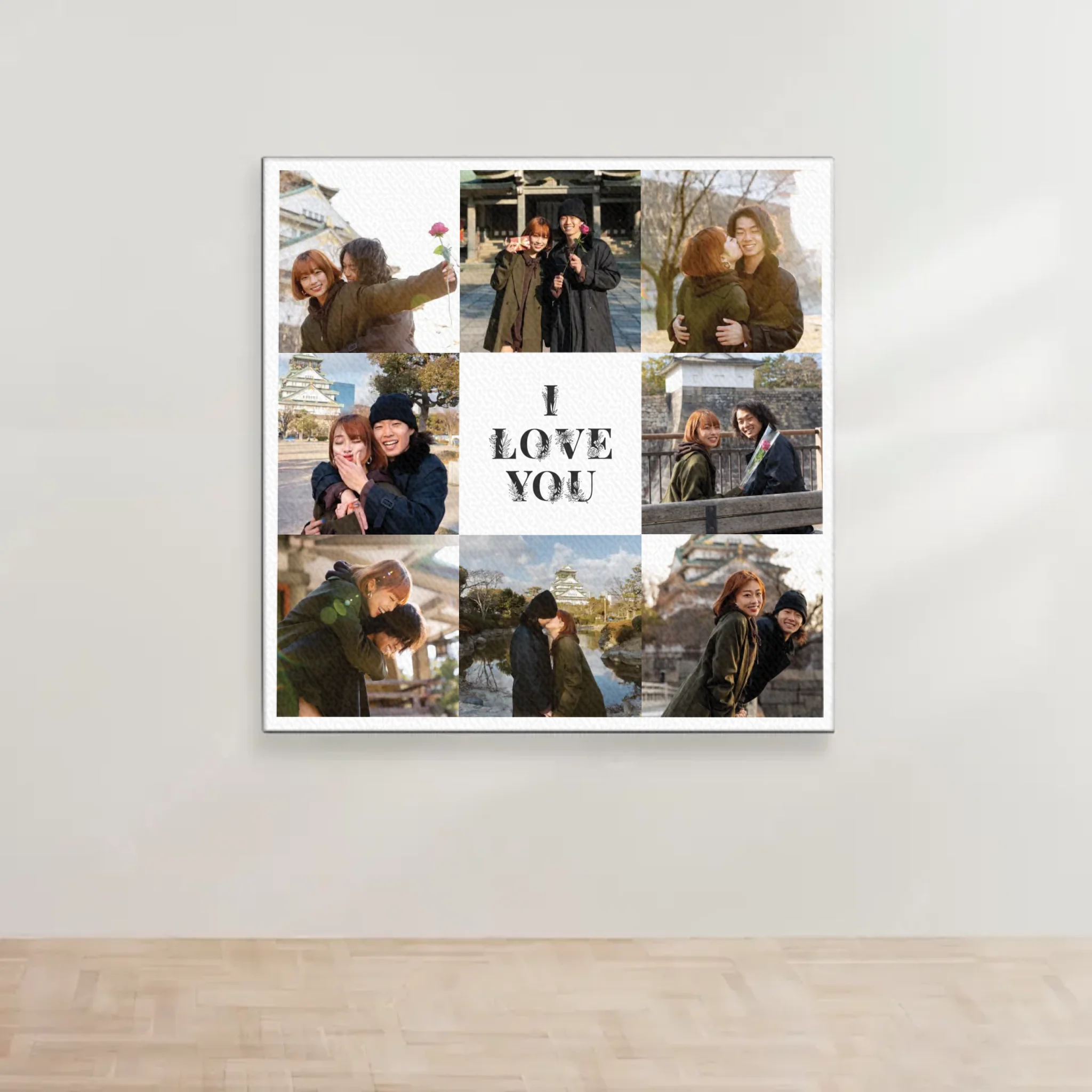 ภาพพิมพ์แคนวาส แขวนอยู่บนผนังสีขาว