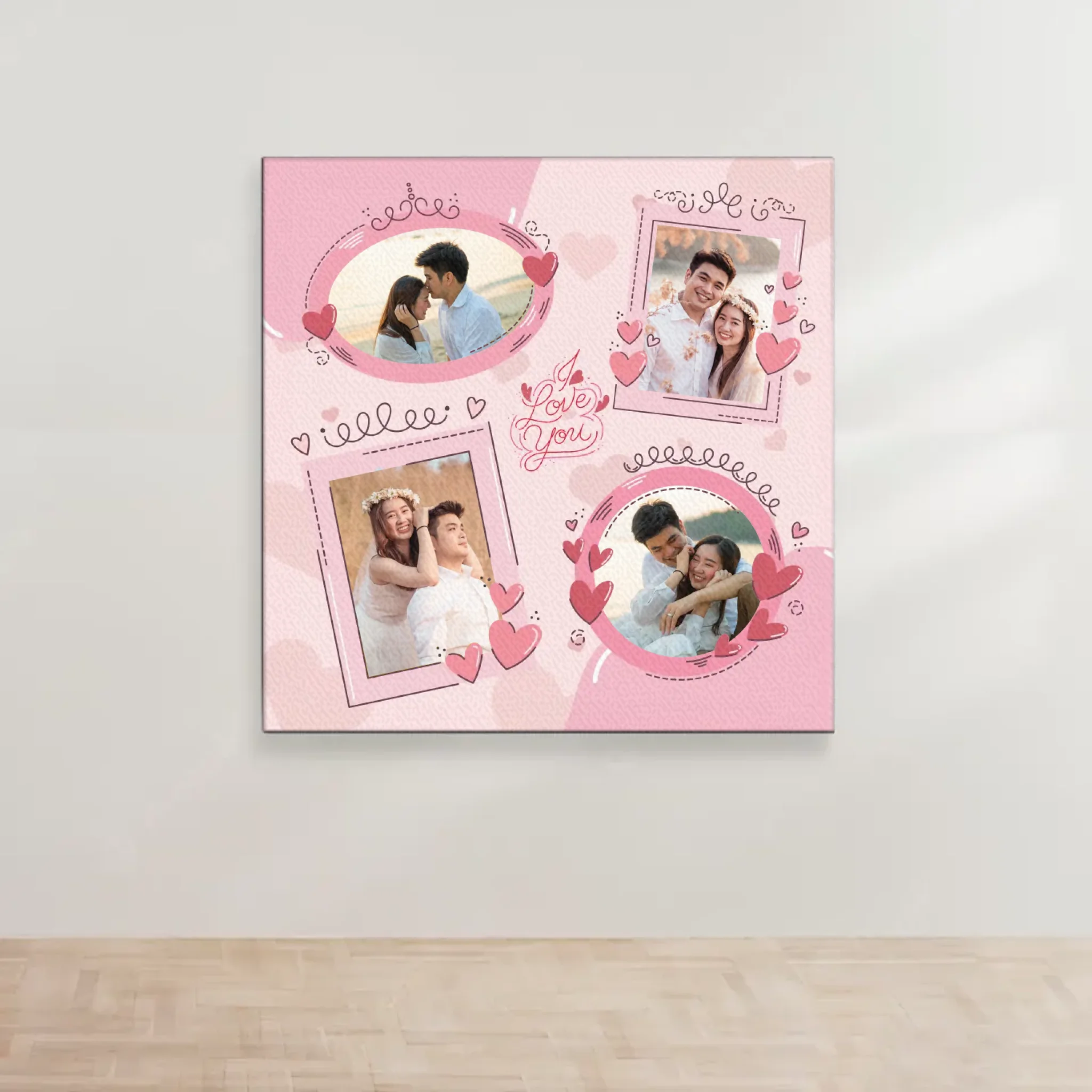 ภาพพิมพ์แคนวาส แขวนอยู่บนผนังสีขาว