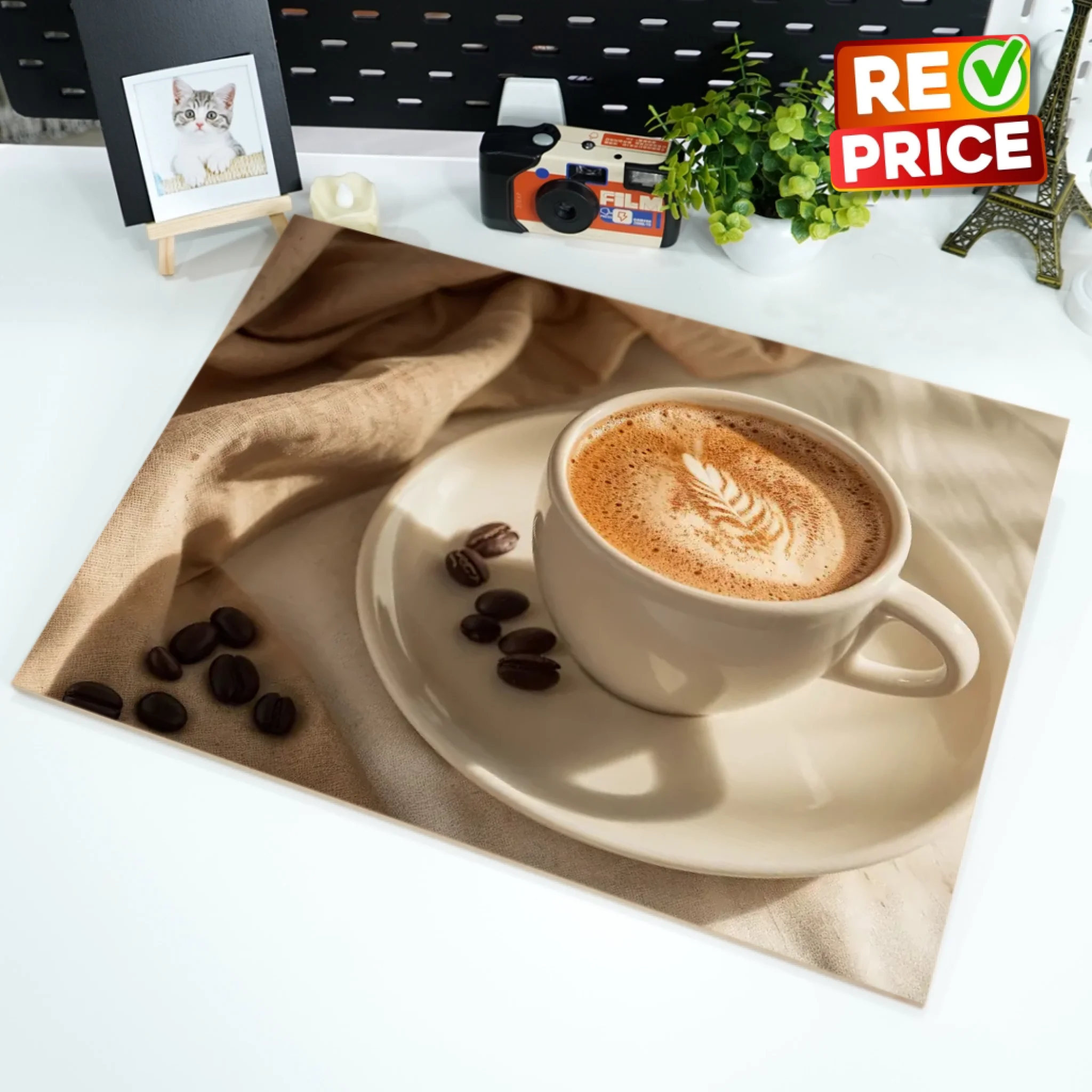 รูปภาพเคลือบด้าน รีดลงกระดานไม้