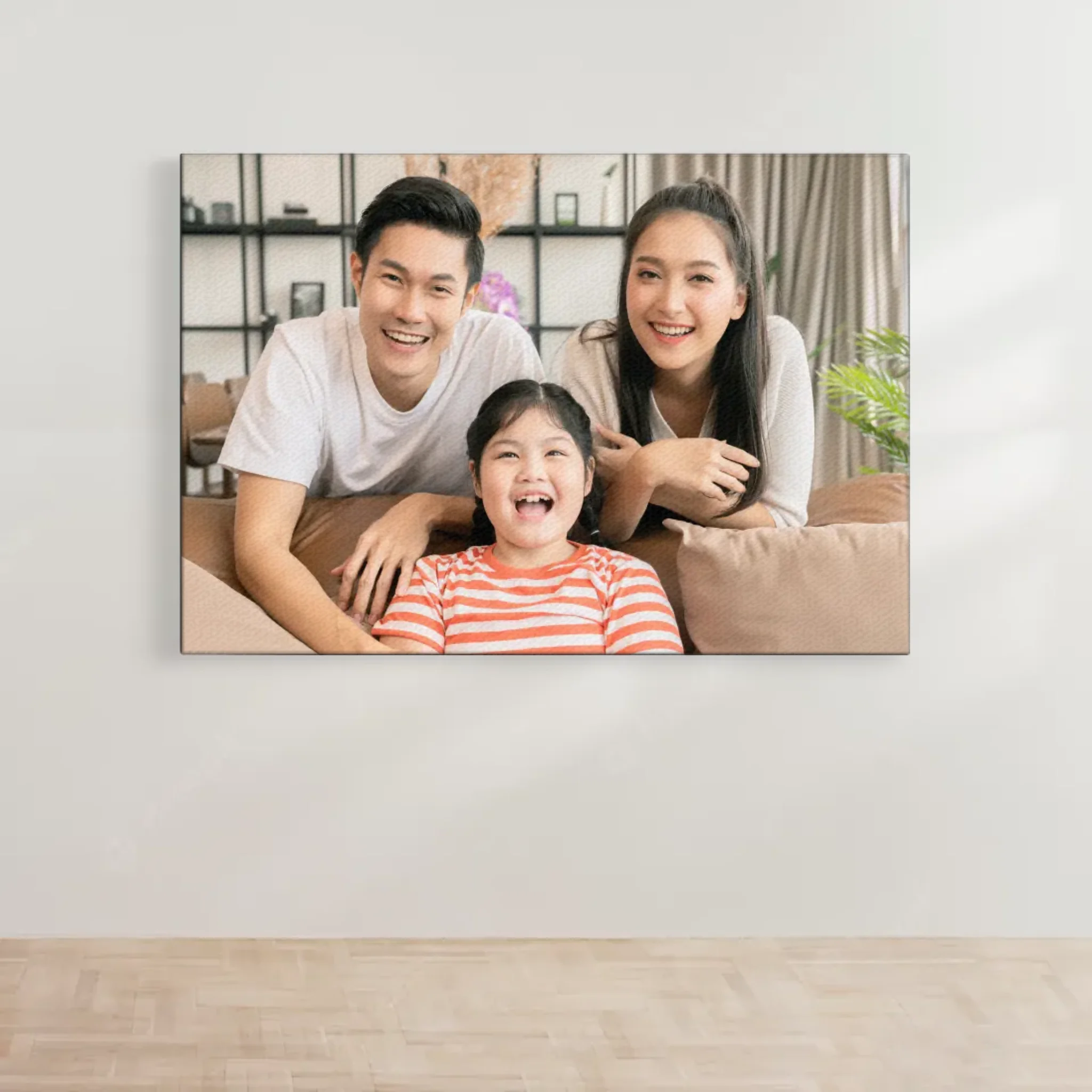 ภาพพิมพ์แคนวาส แขวนอยู่บนผนังสีขาว
